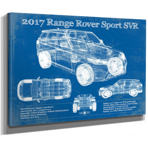 2017 Land Rover Range Rover Sport SVR Art Print as a stretched canvas wrap with gallery wrapped edges