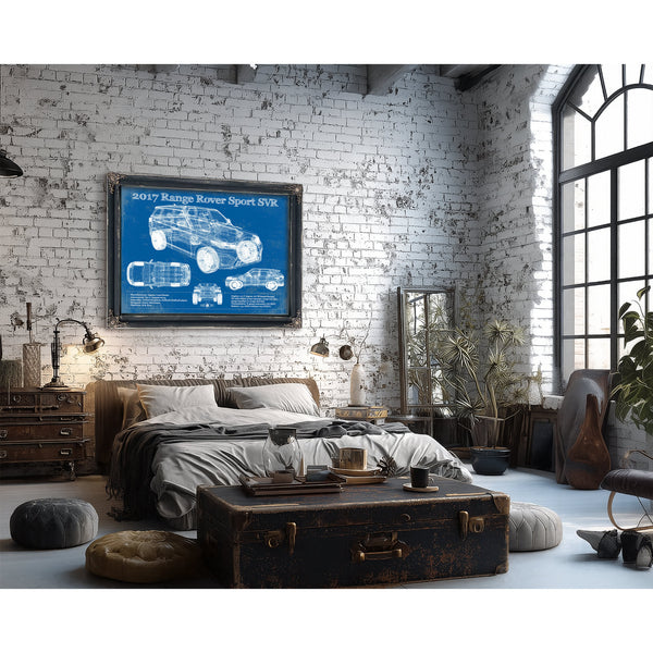 2017 Land Rover Range Rover Sport SVR Art Print framed in Vintage Black in a farmhouse entryway
