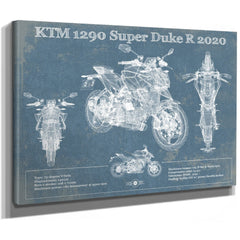 2020 KTM 1290 Super Duke R Print as a stretched canvas wrap with gallery wrapped edges