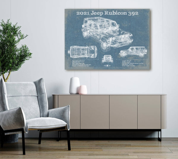 Cutler West 2021 Jeep Rubicon 392 Blueprint Vintage Auto Print