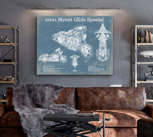 Cutler West 2021 Street Glide Special Blueprint Motorcycle Patent Print