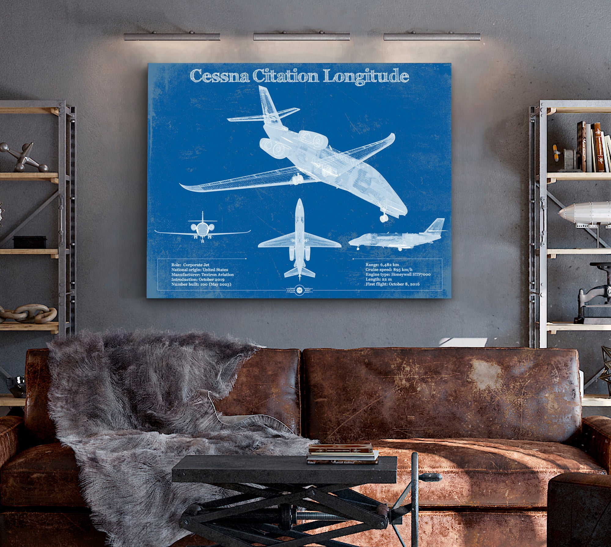 Cessna Citation Longitude Original Blueprint Art