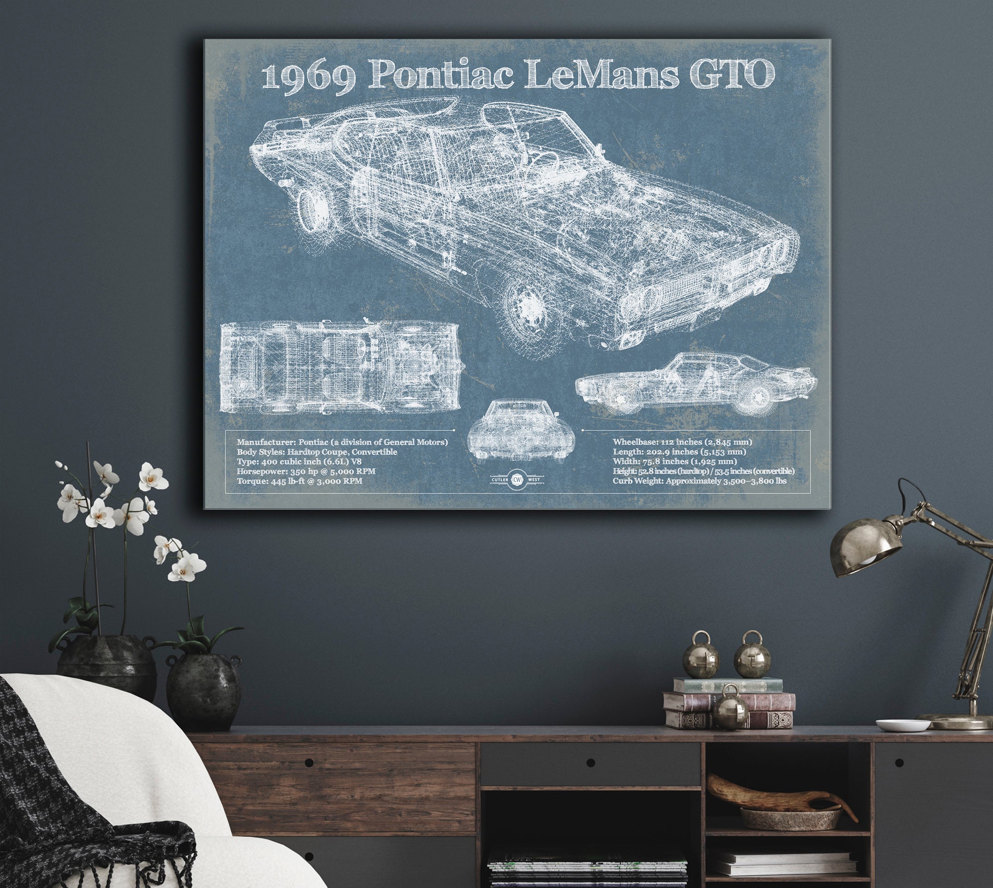 1969 Pontiac LeMans GTO Vintage Auto Print