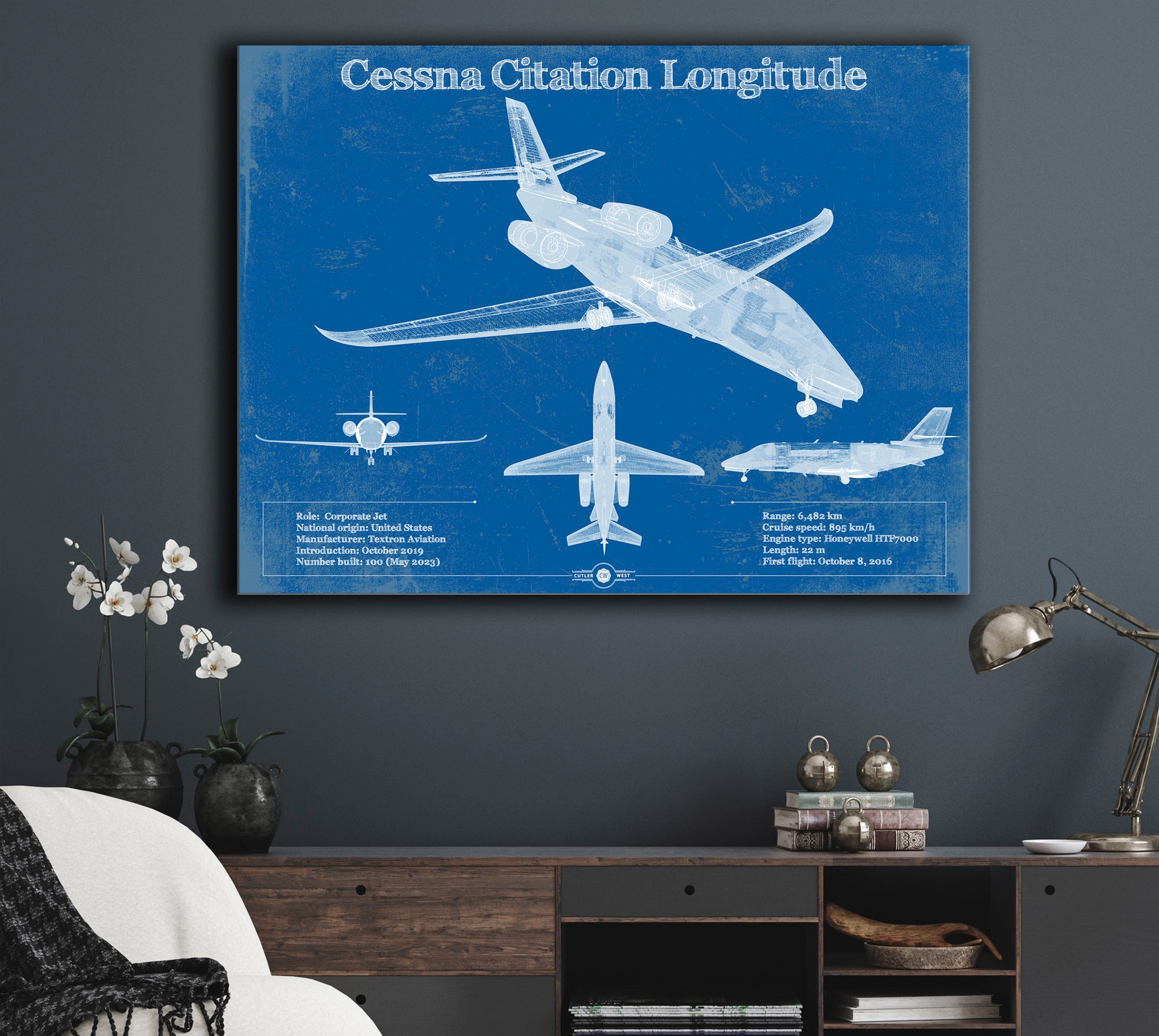 Cessna Citation Longitude Original Blueprint Art