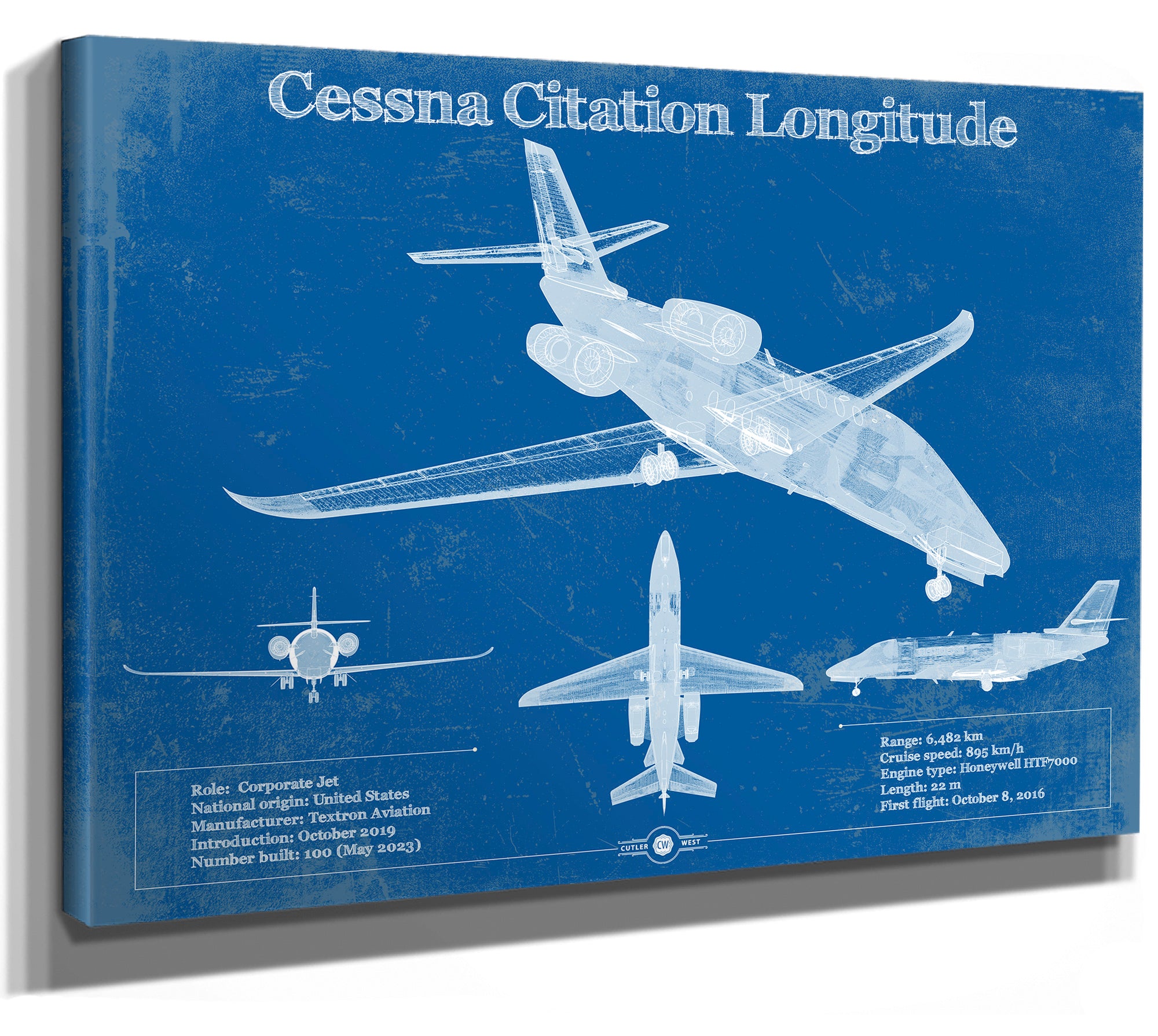 Cessna Citation Longitude Original Blueprint Art