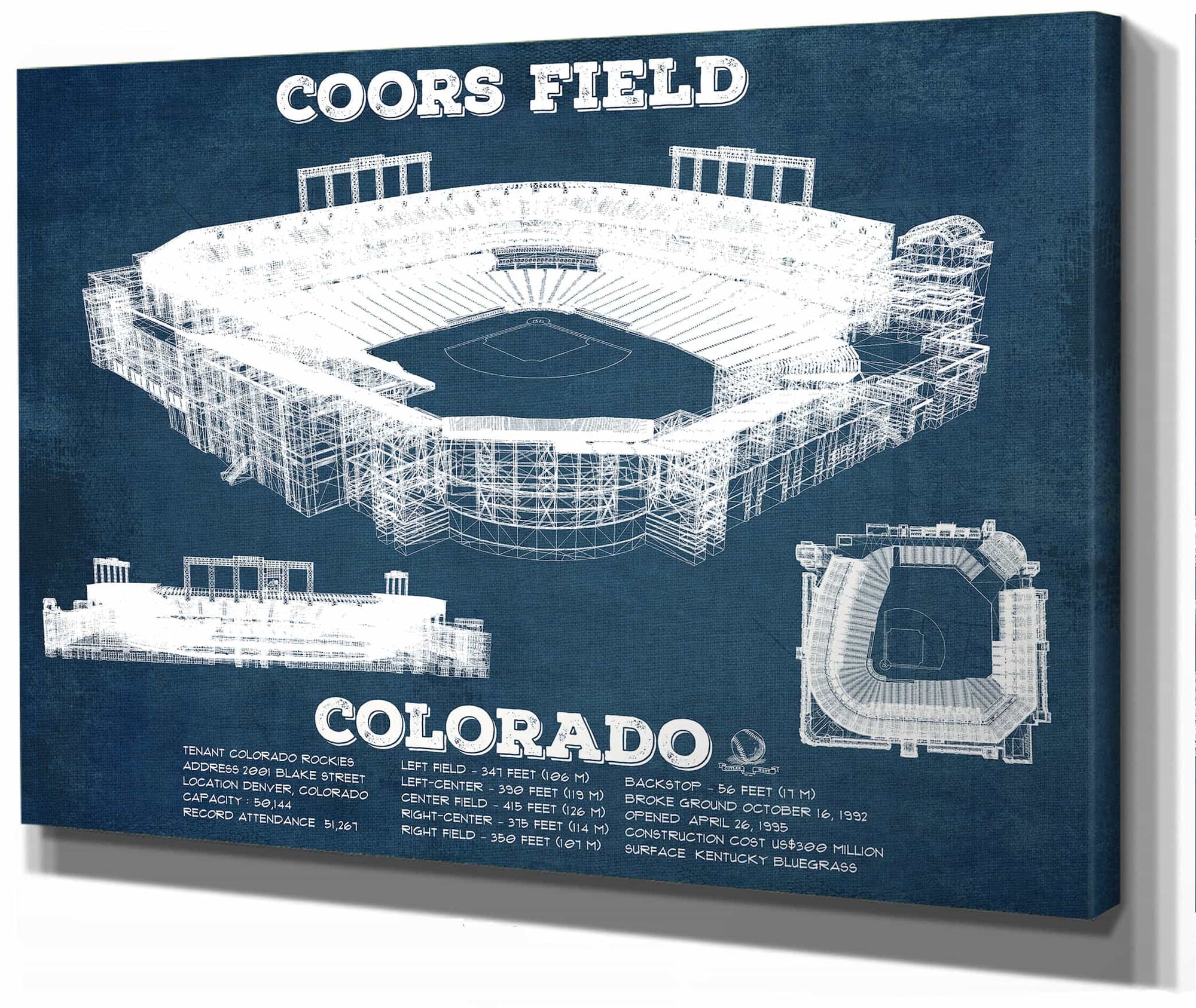 Colorado Rockies Coors Field Vintage Baseball Fan Print