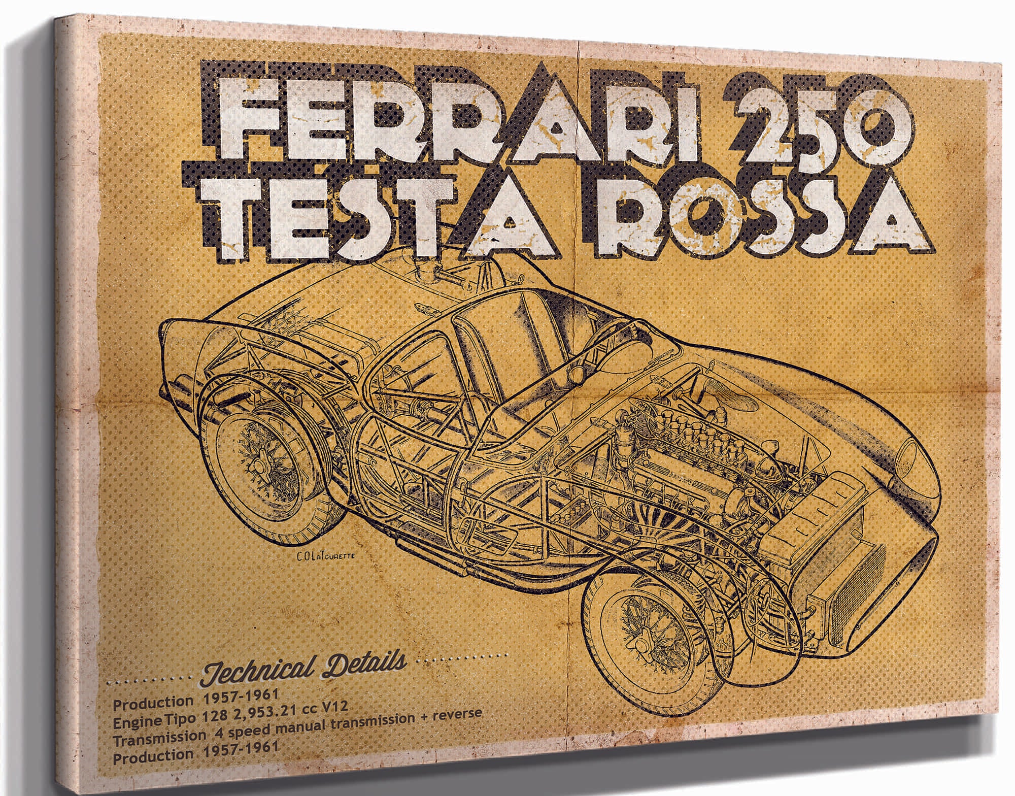 Ferrari 250 Testa Rossa Racing Sports Car Print