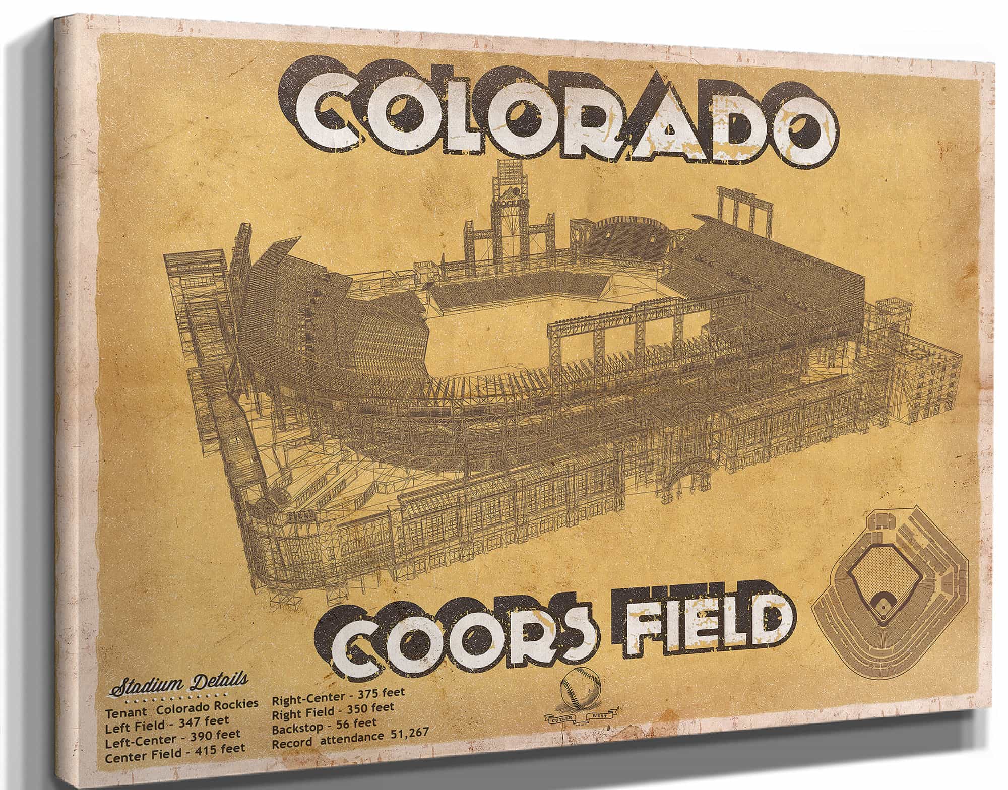 Colorado Rockies Coors Field - Vintage Baseball Fan Print