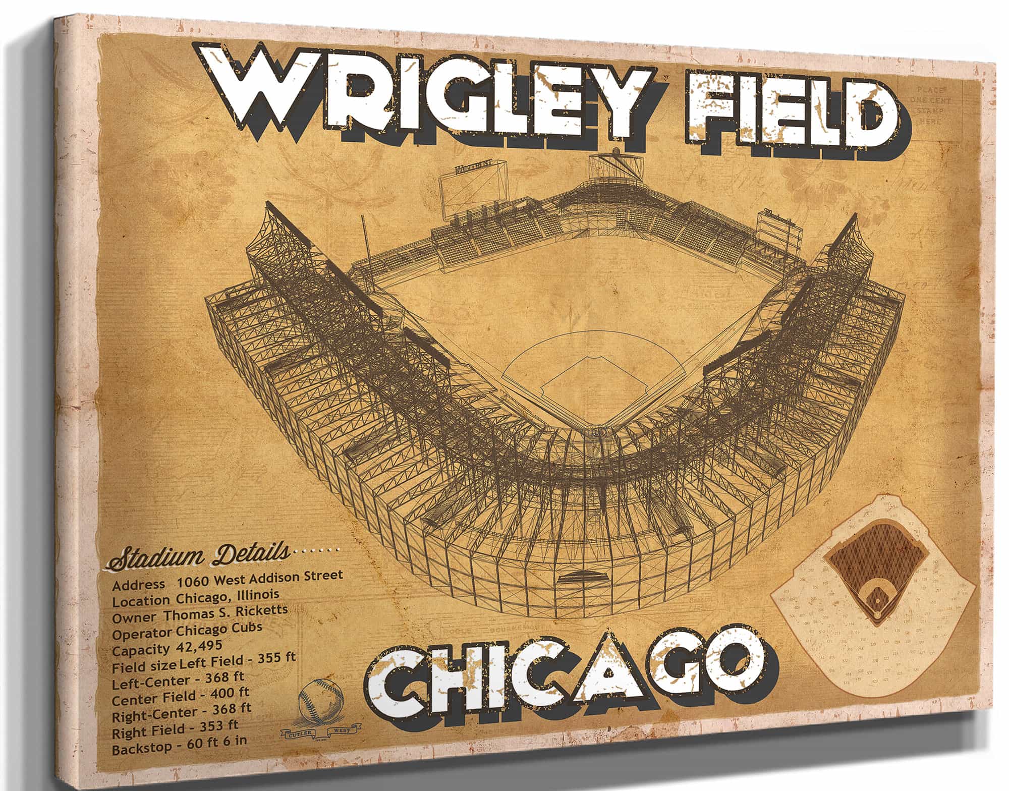 Wrigley Field - Chicago Cubs Baseball Print