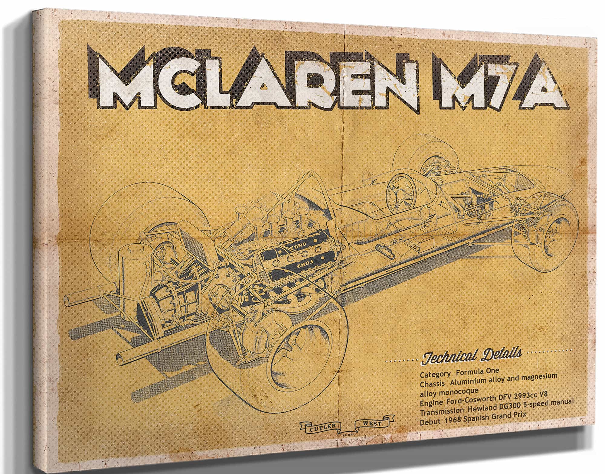 Vintage Mclaren M7a Formula One Race Car Print