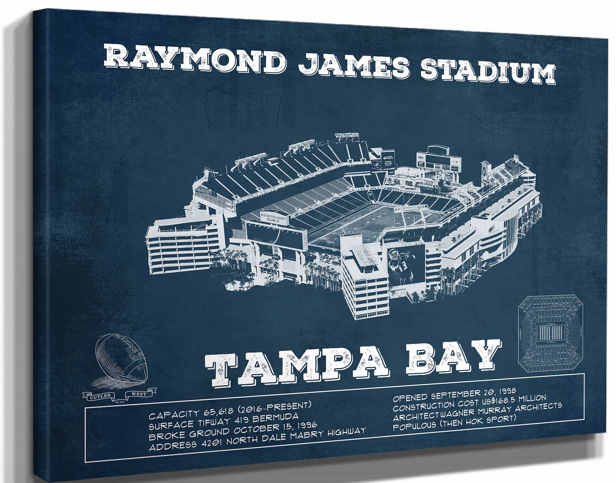 Vintage Tampa Bay Buccaneers - Raymond James Stadium Print