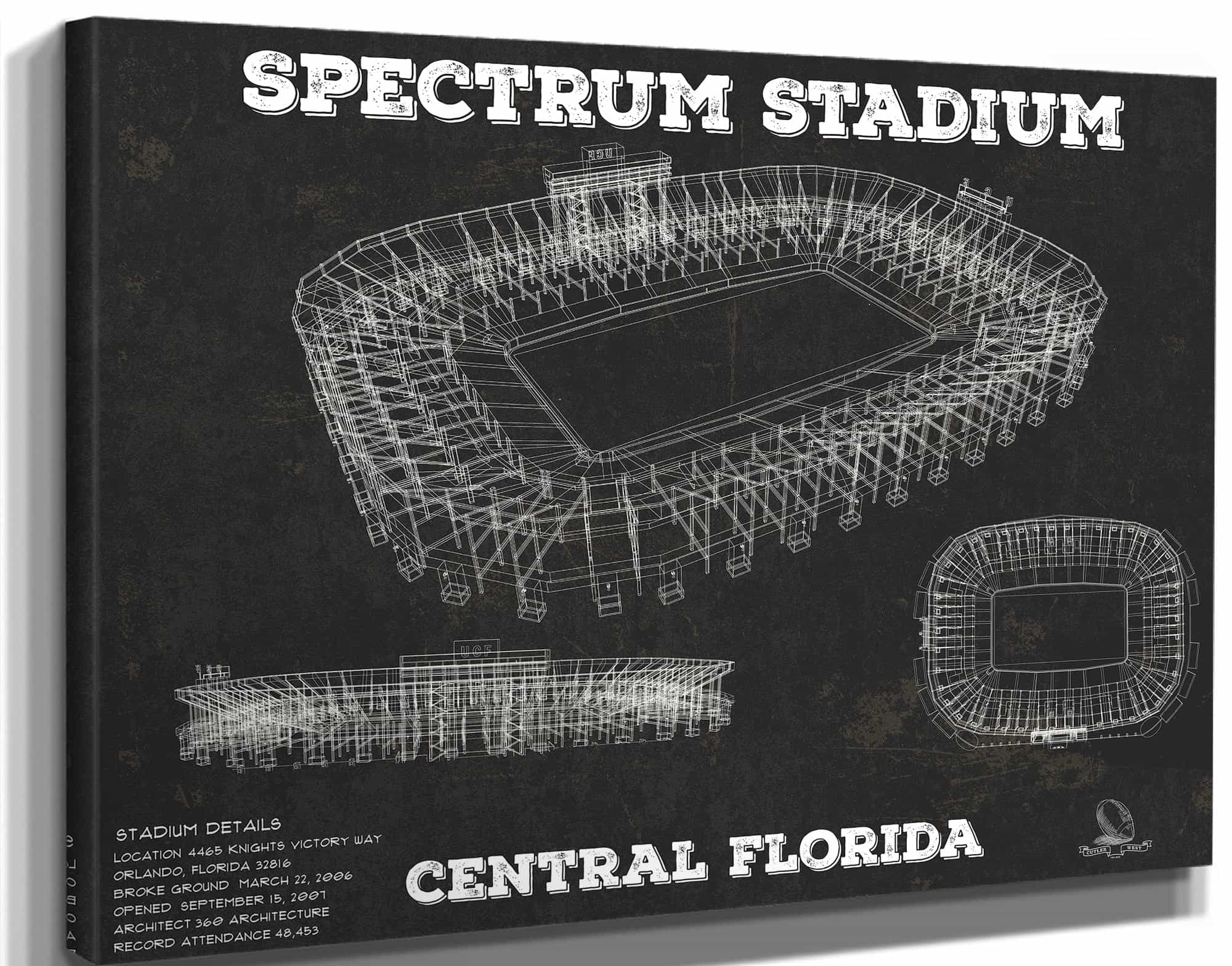 UCF Knights Football Spectrum Stadium Vintage Art Print