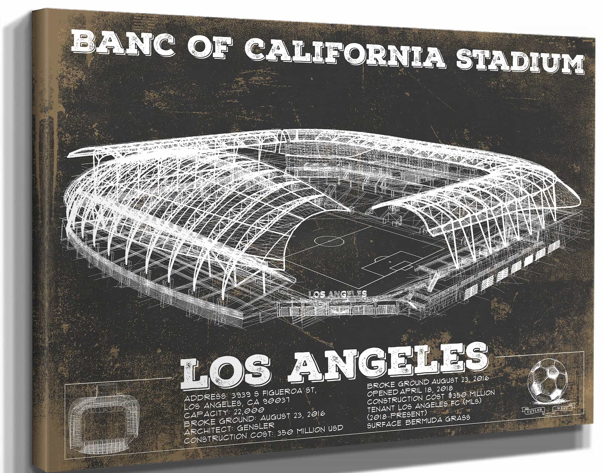 LAFC - Vintage Banc of California Stadium MLS Soccer Print