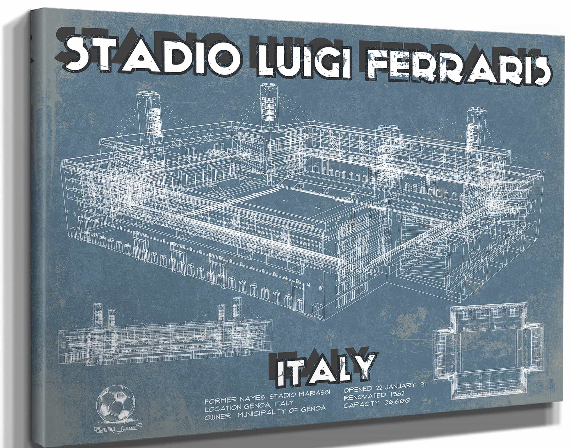 Genoa C.F.C. Italy Football Stadio Luigi Ferraris Stadium Soccer Print