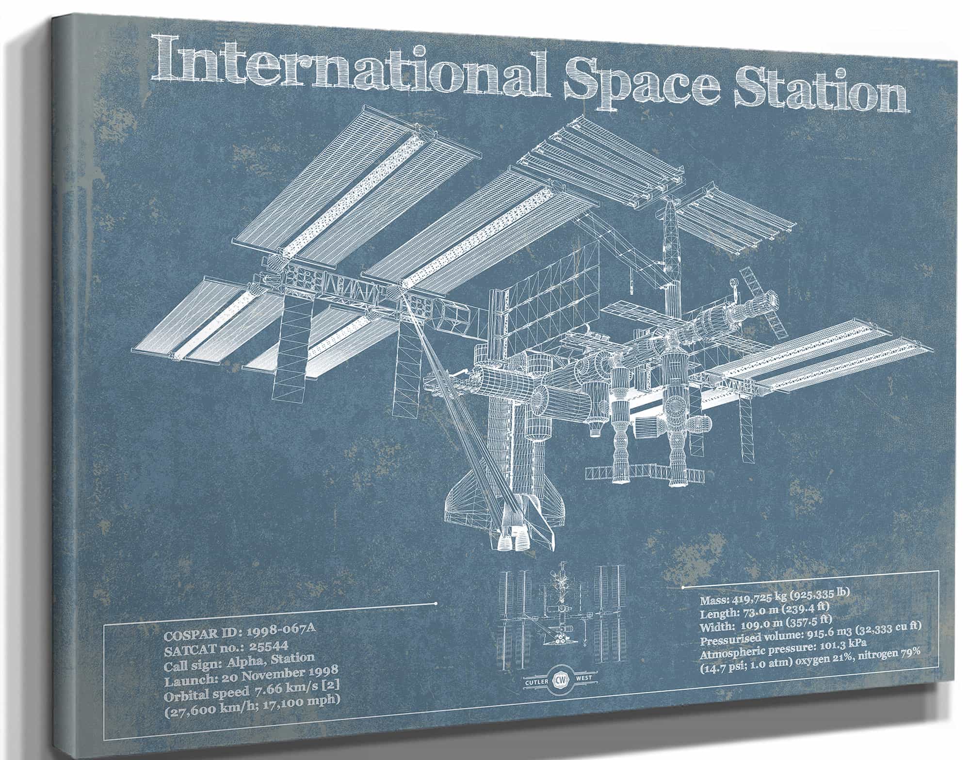 International Space Station Vintage Space Exploration Print