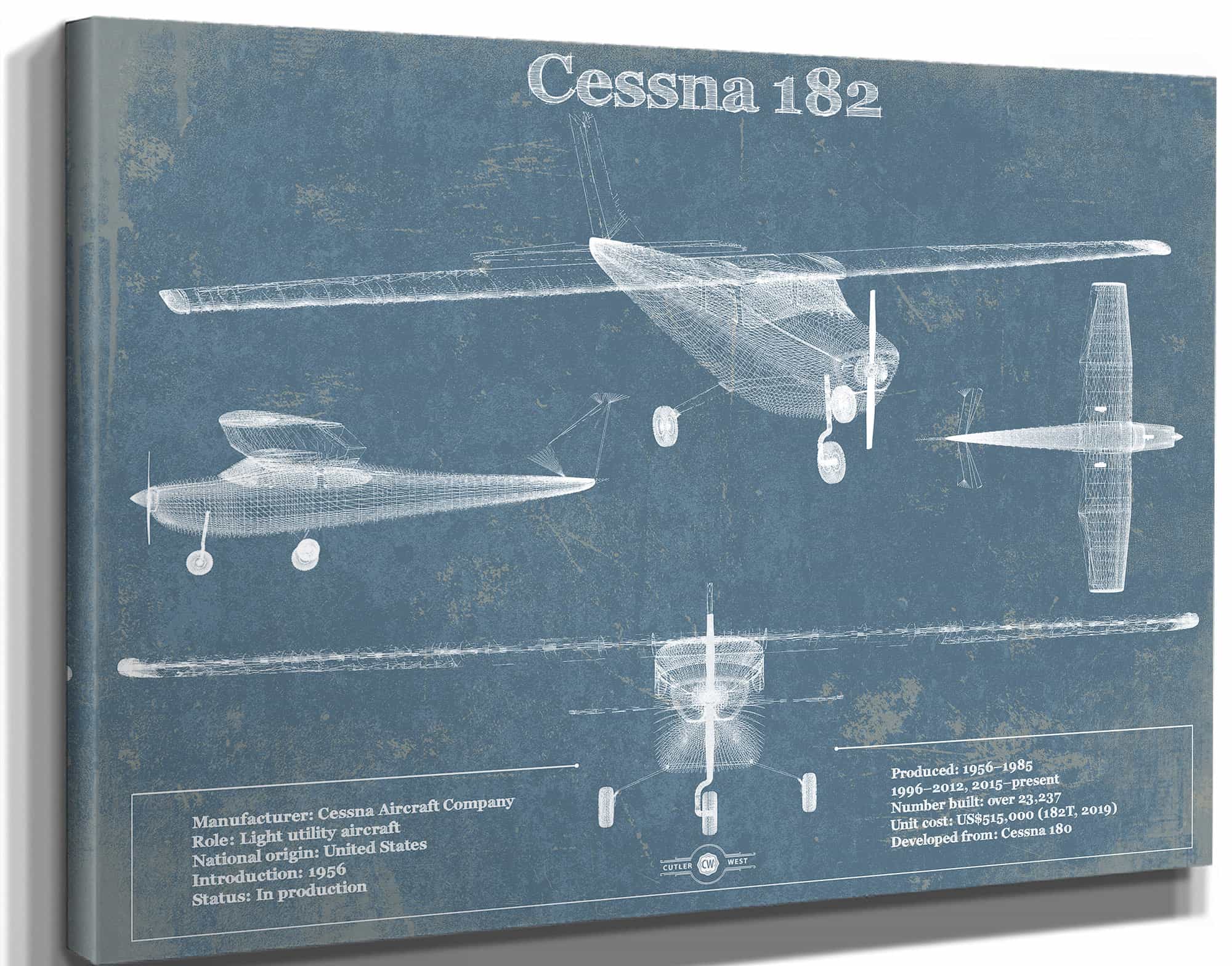 Cessna 182 Original Blueprint Art