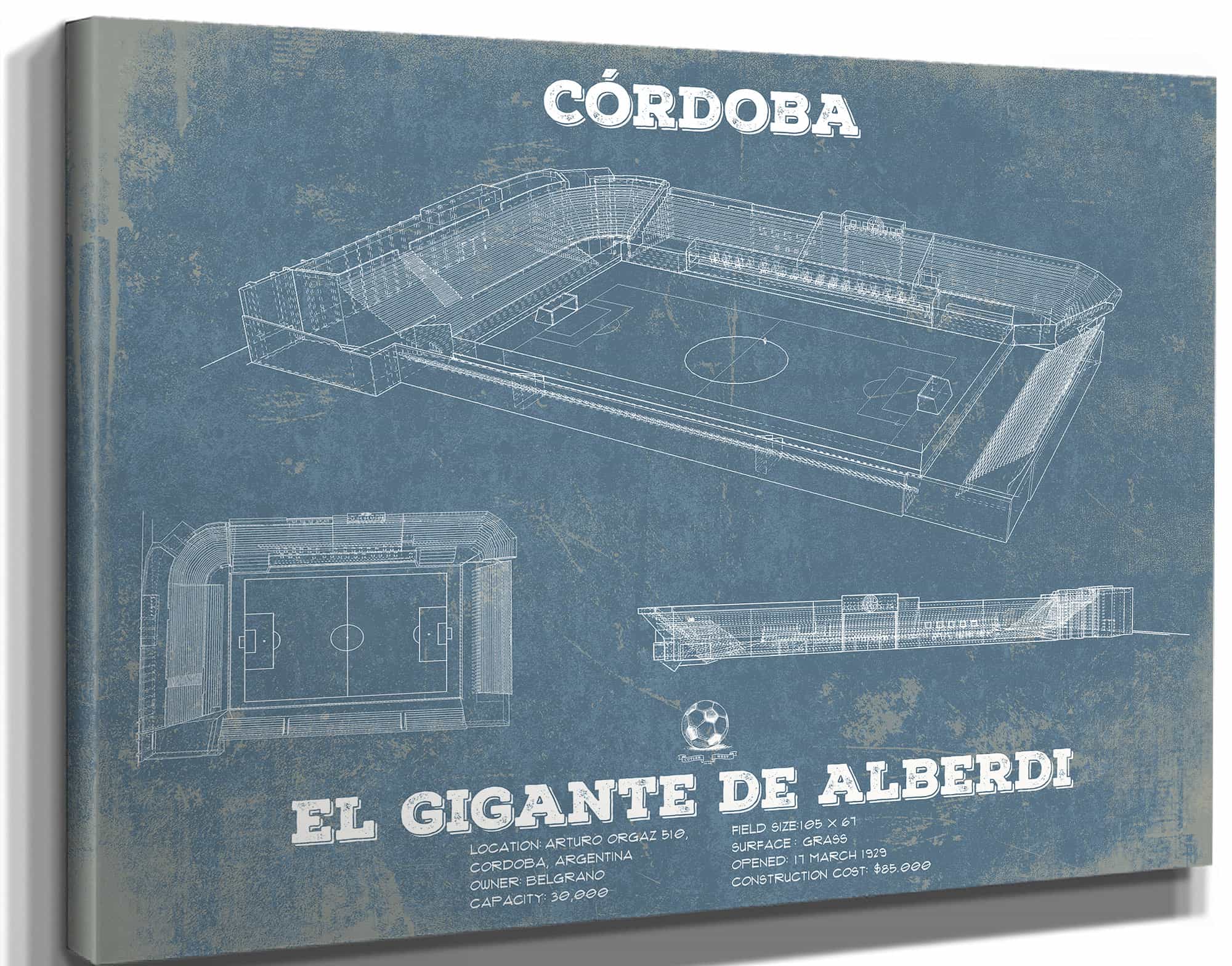 Club Atlético Belgrano - Vintage El Gigante de Alberdi Soccer Print