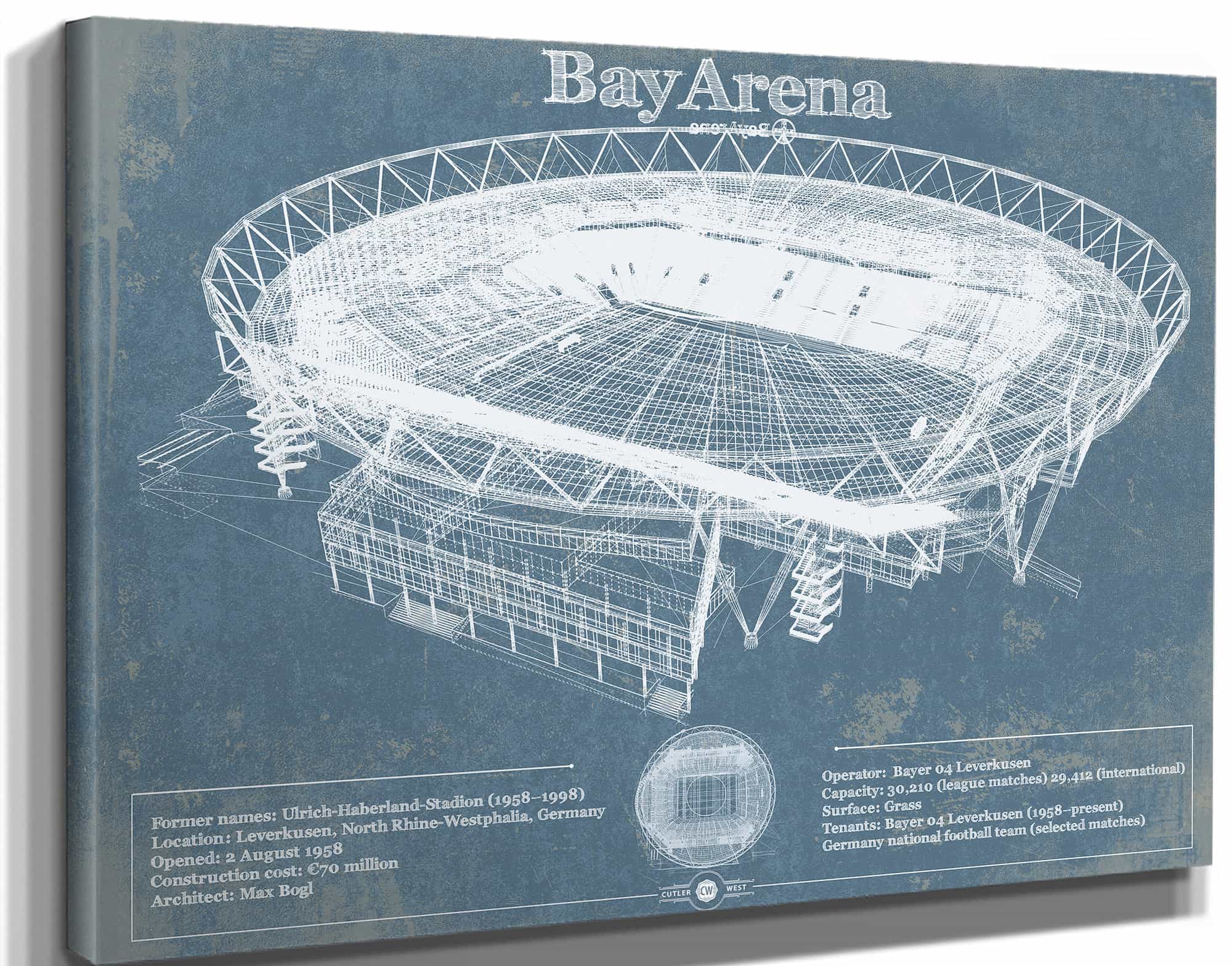 BayArena Bayer Football Soccer Stadium Print