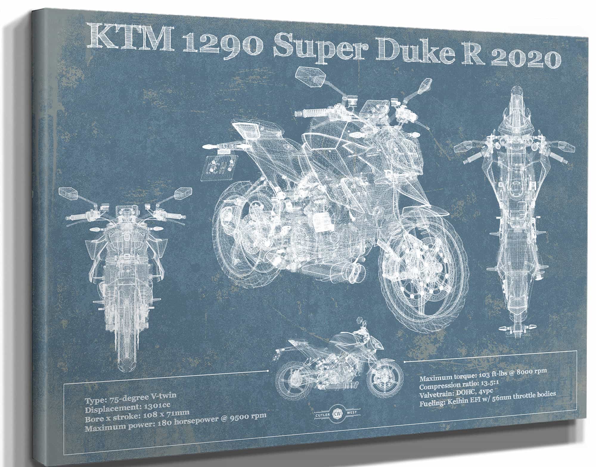 2020 KTM 1290 Super Duke R Motorcycle Patent Print