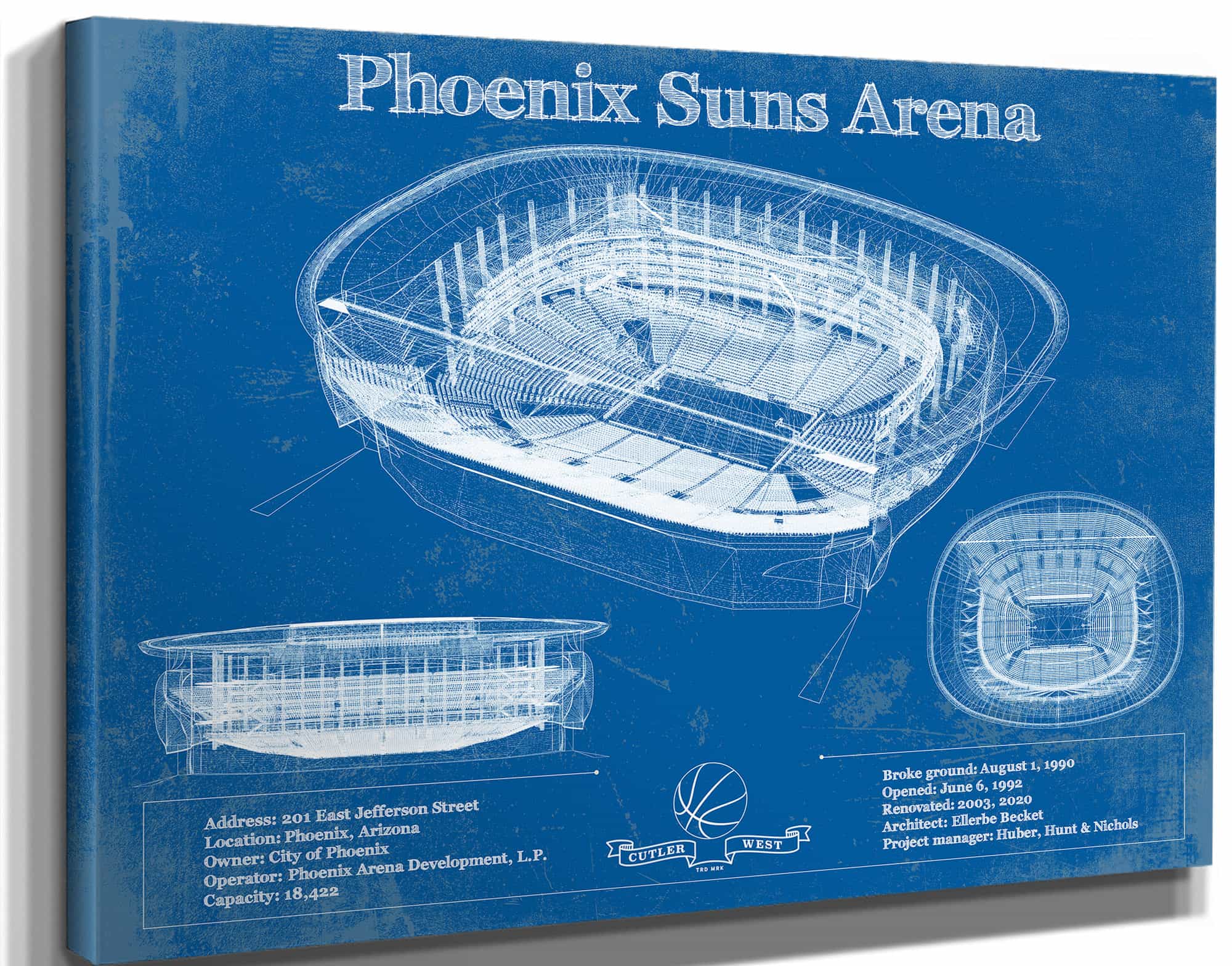 Phoenix Suns - Vintage Phoenix Suns Arena NBA Print