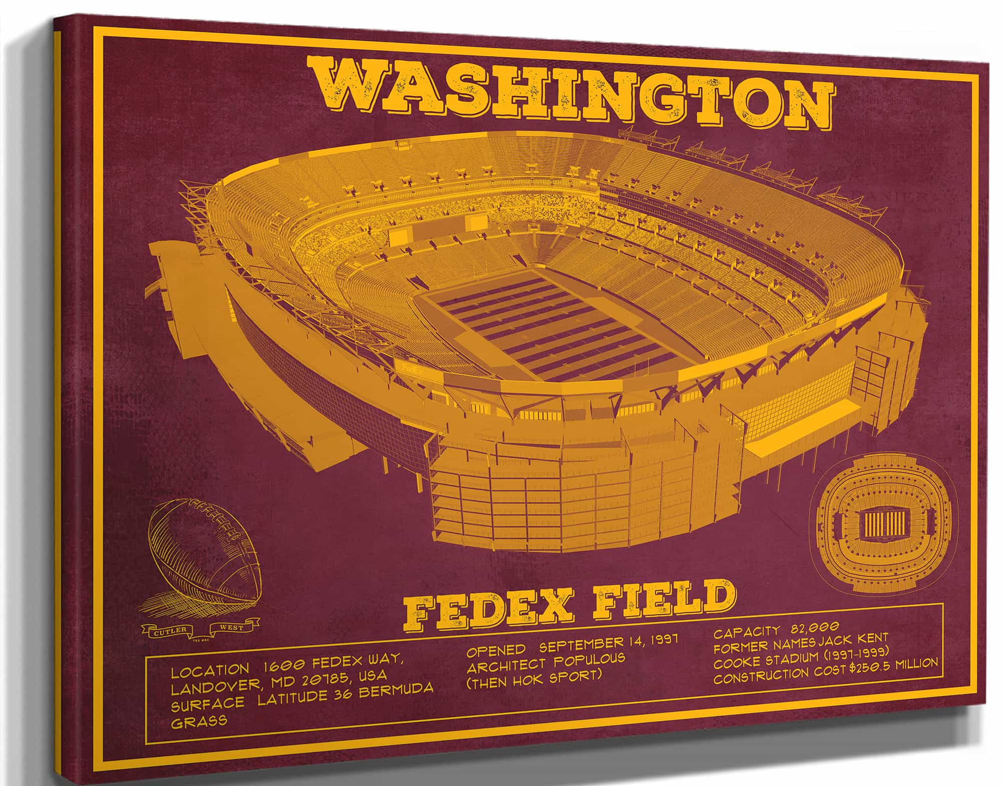 Washington Football Team Stadium Art - Fedex Field Wall Art