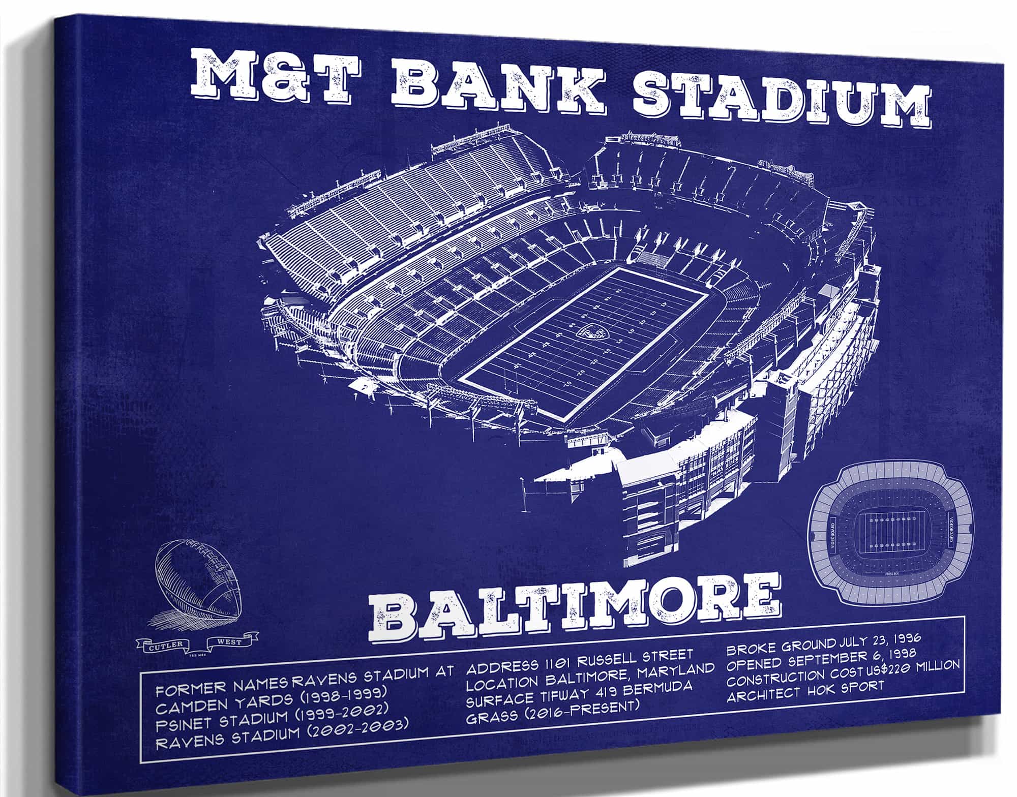 Baltimore Ravens - M&T Bank Stadium - Vintage Football Team Color Print