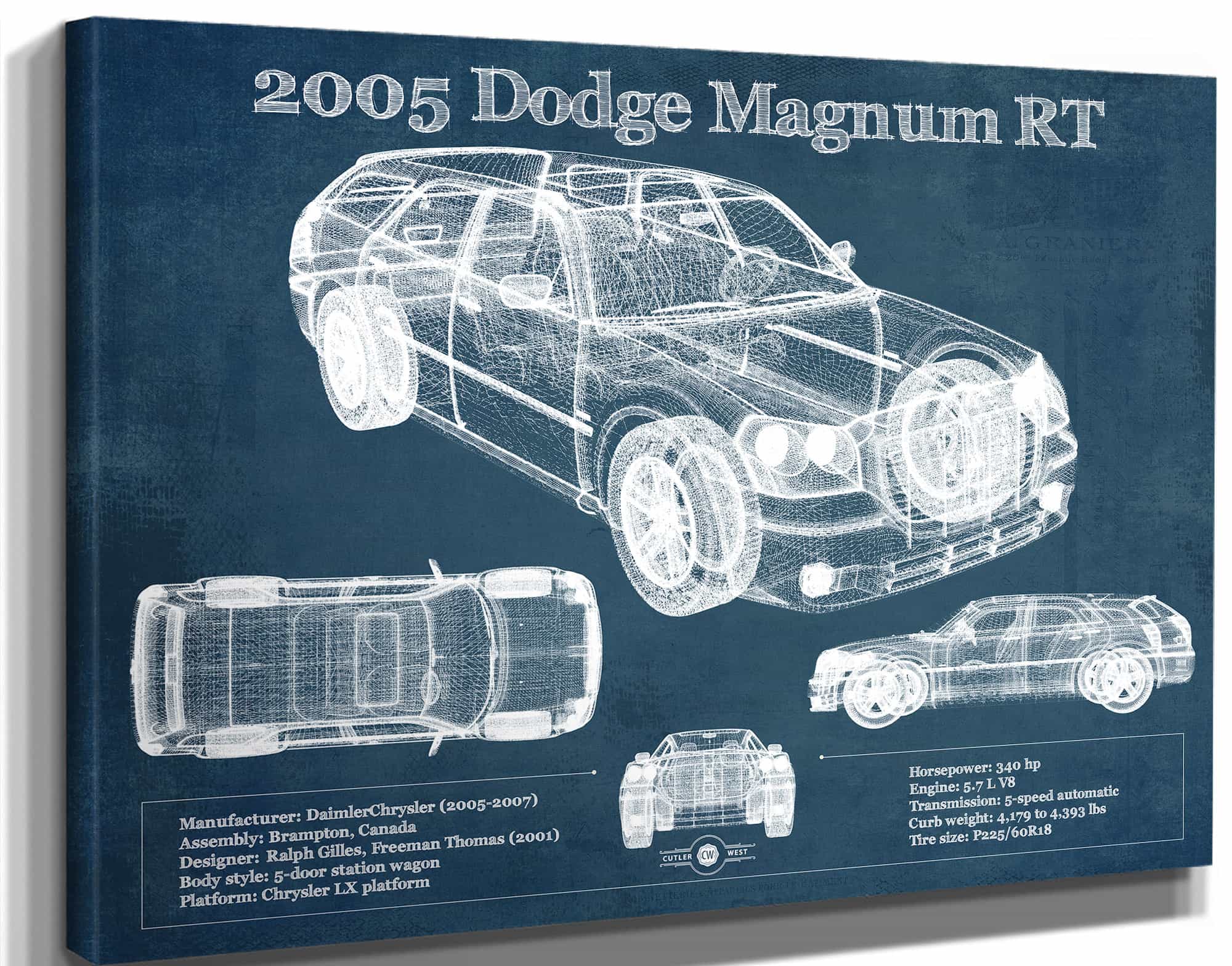 2005 Dodge Magnum RT Vintage Blueprint Auto Print