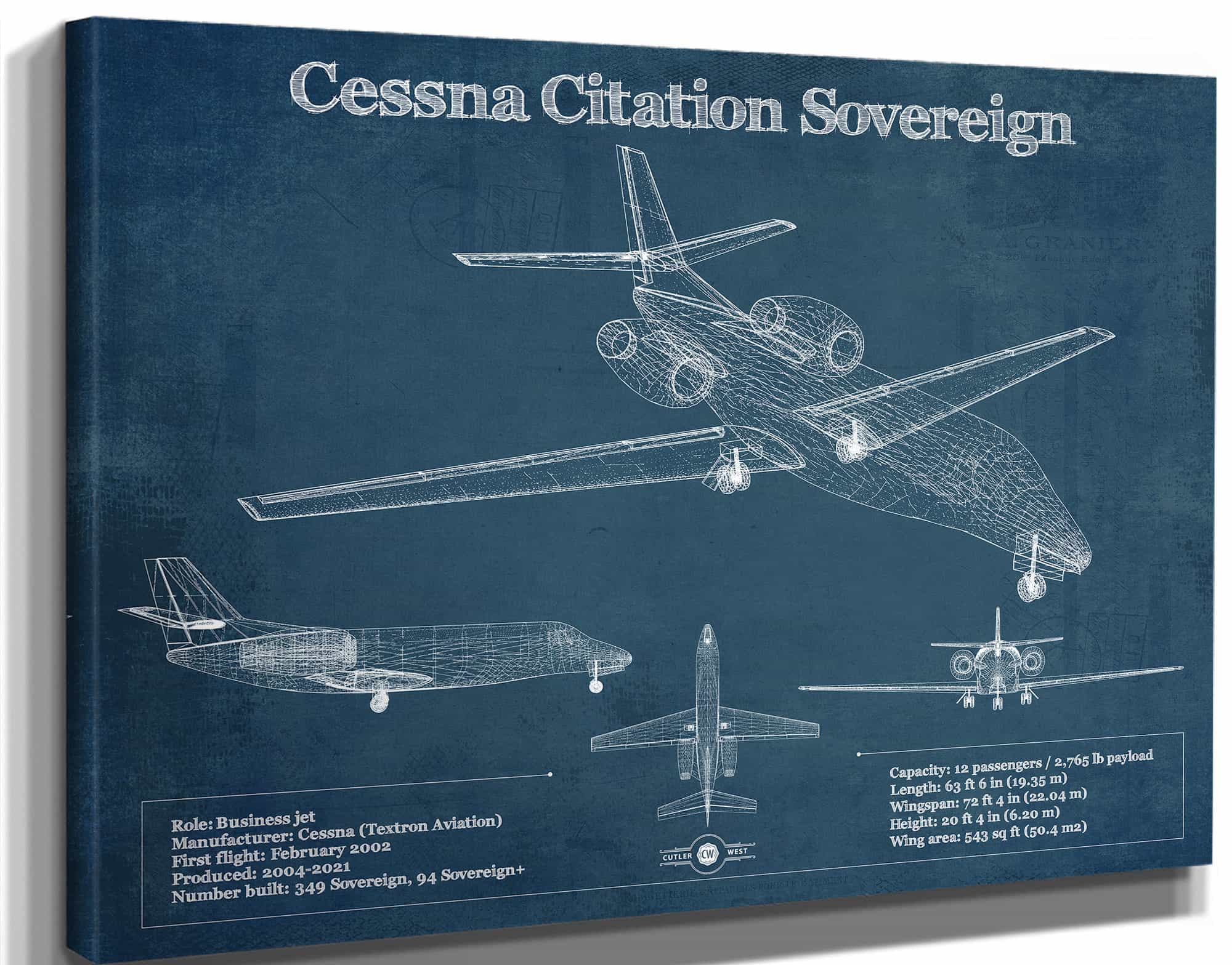 Cessna Citation Sovereign Original Blueprint Art
