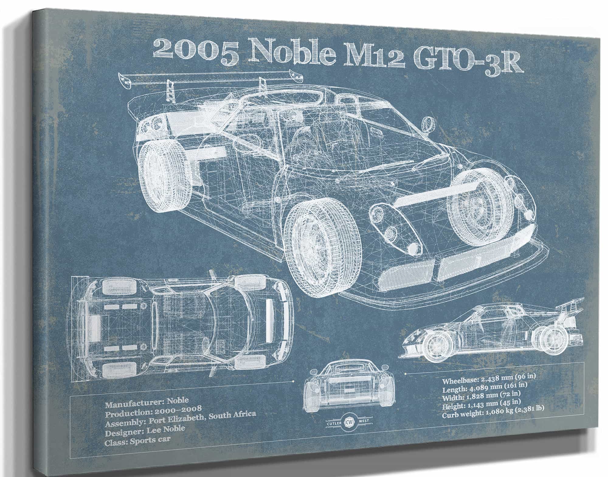 2005 Noble M12 GTO-3R Vintage Blueprint Auto Print