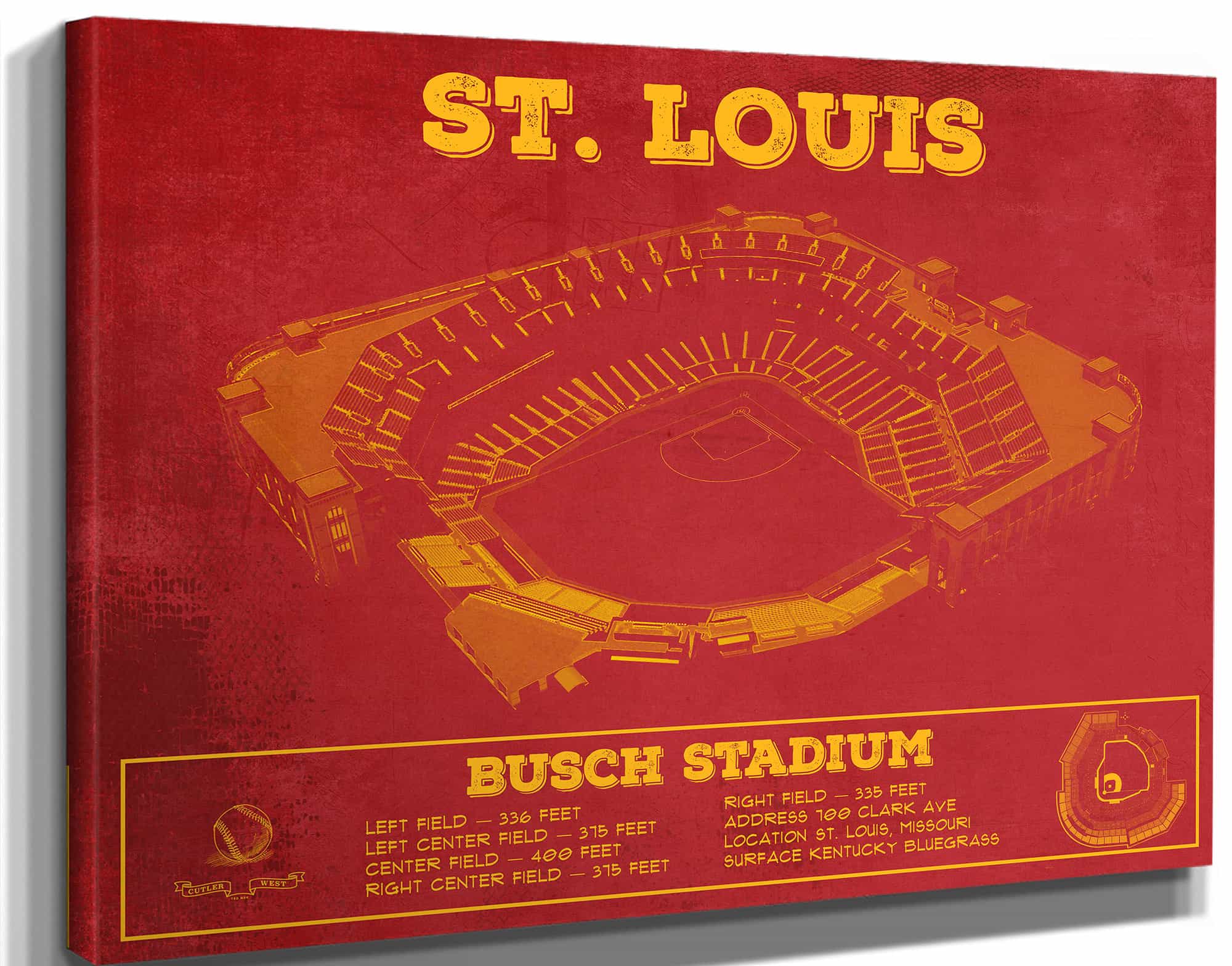 St. Louis Cardinals - Busch Stadium Vintage Baseball Print