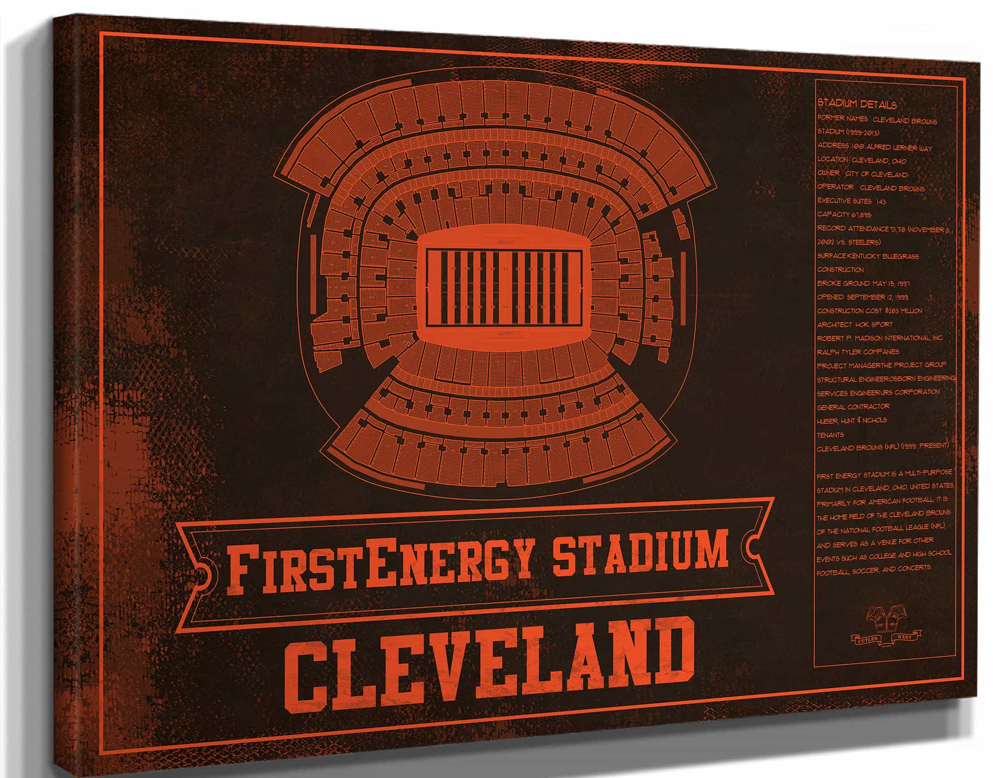 Cleveland Browns FirstEnergy Stadium - Vintage Football Art Print