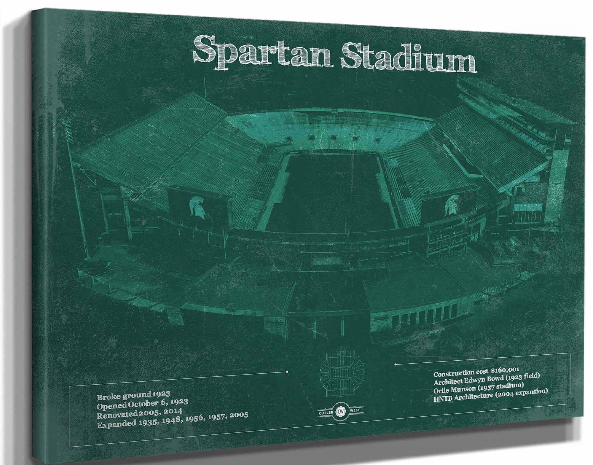 Michigan State Spartans - Spartan Stadium Vintage Football Team Art