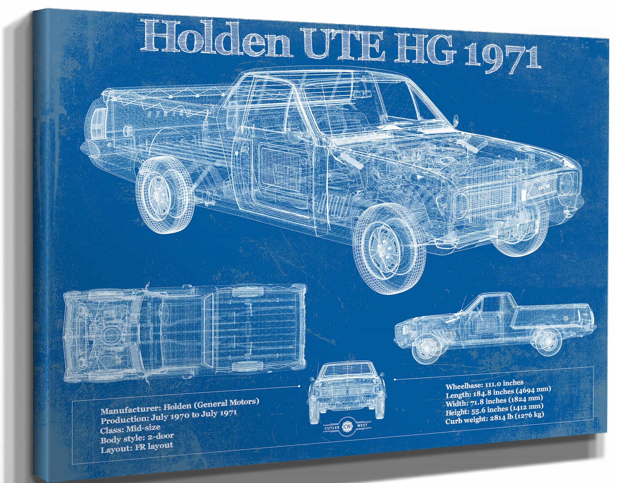 1971 Holden HG Belmont ute Vintage Auto Print