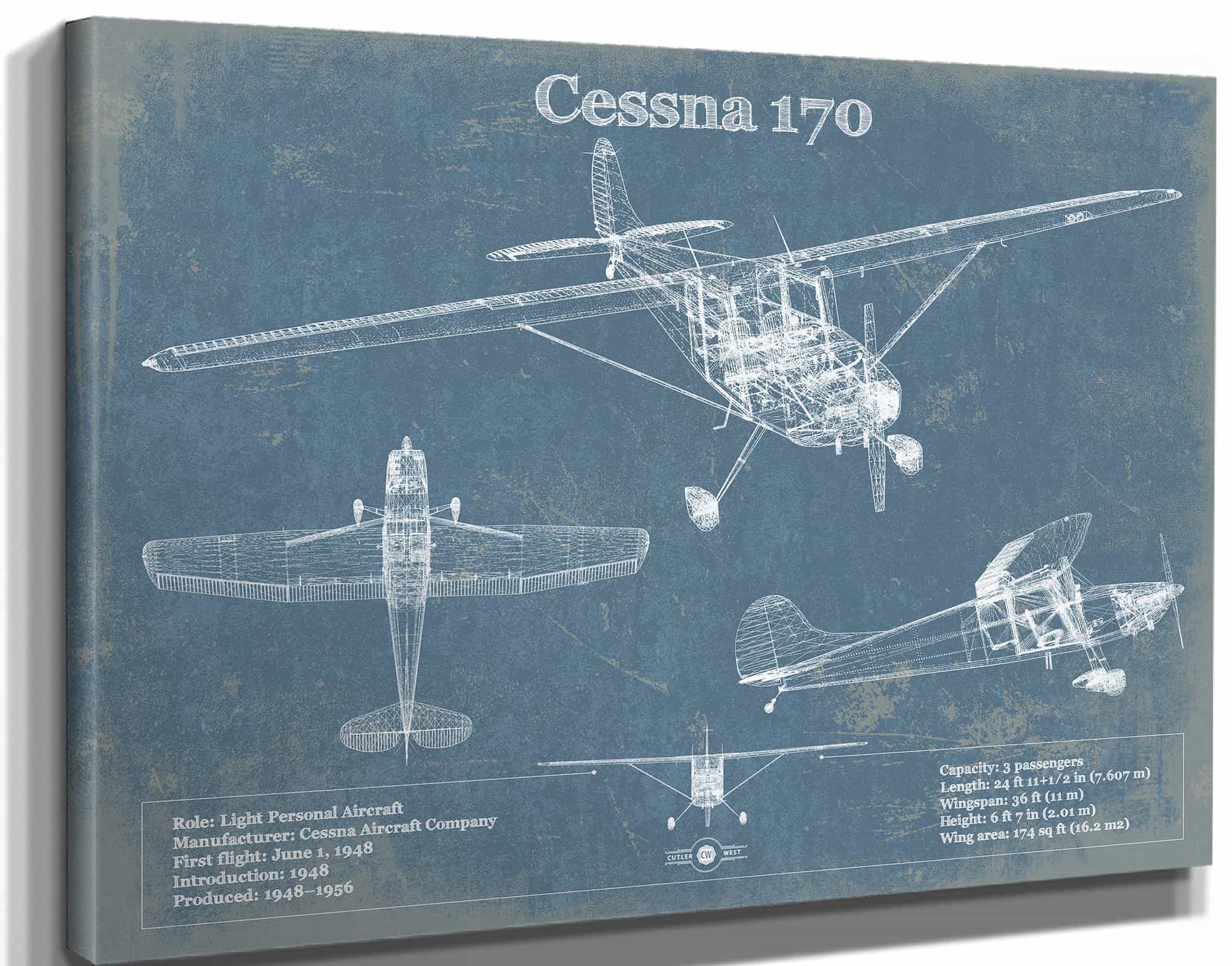 Cessna 170 Original Blueprint Art