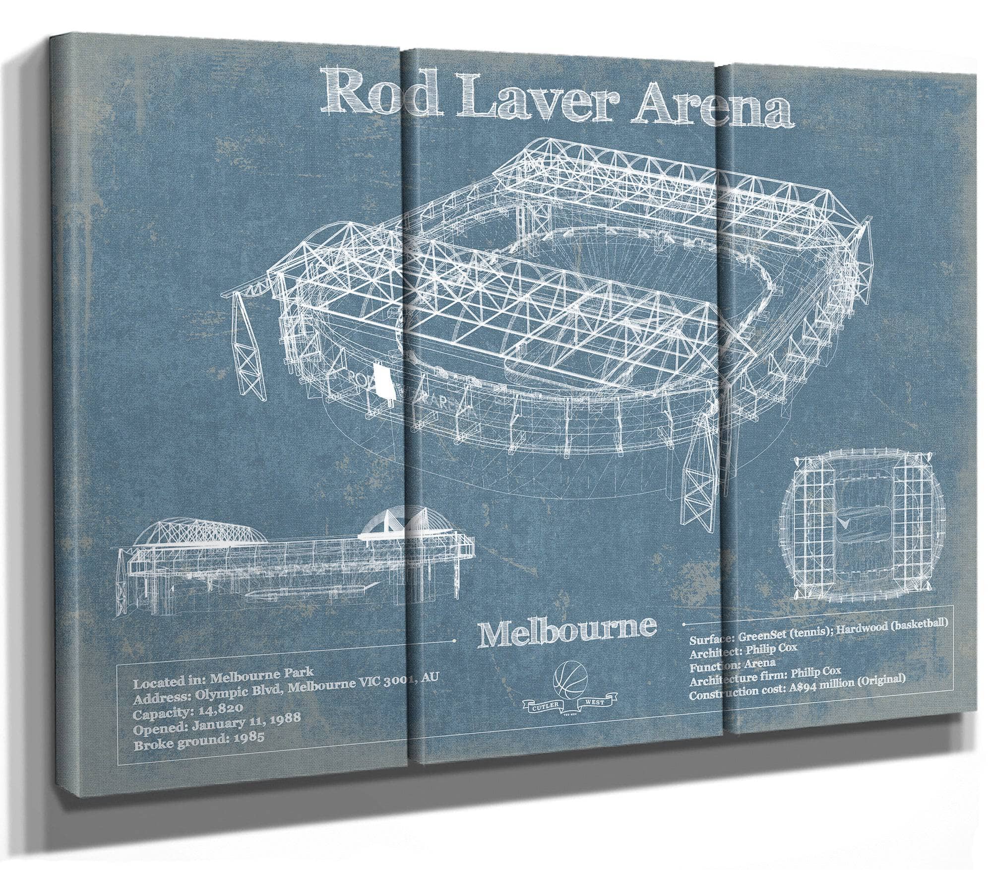 Rod Laver Arena Park Vintage Australian Open Arena Print