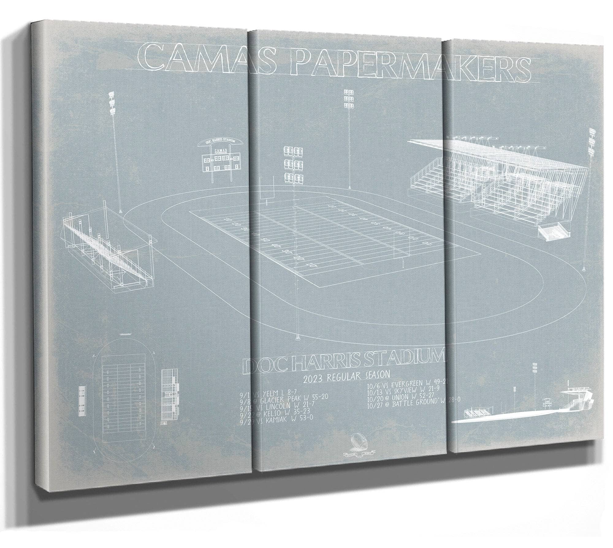 Doc Harris Stadium Blueprint - Camas Papermakers Fan