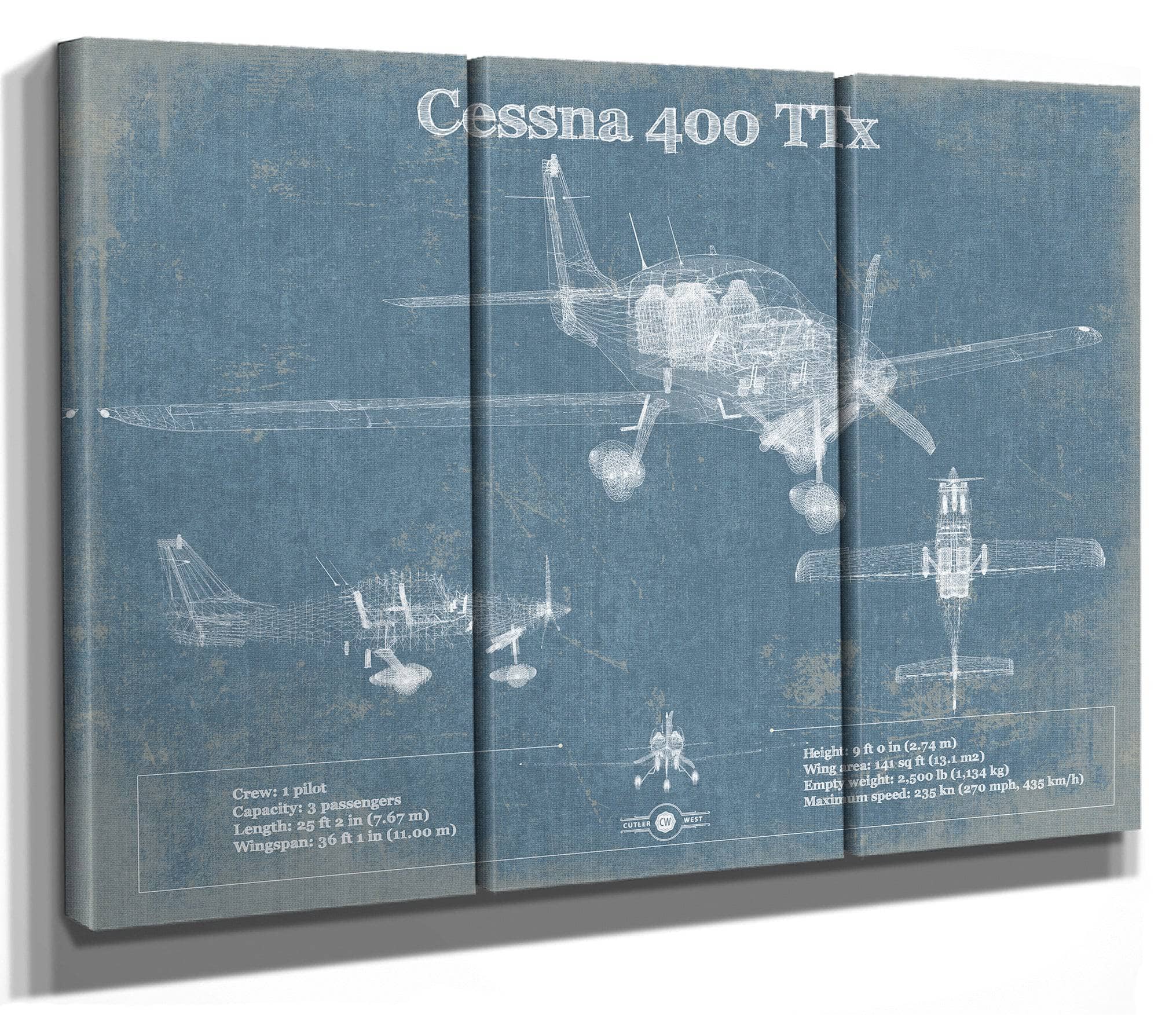 Cessna 400 TTX Original Blueprint Art