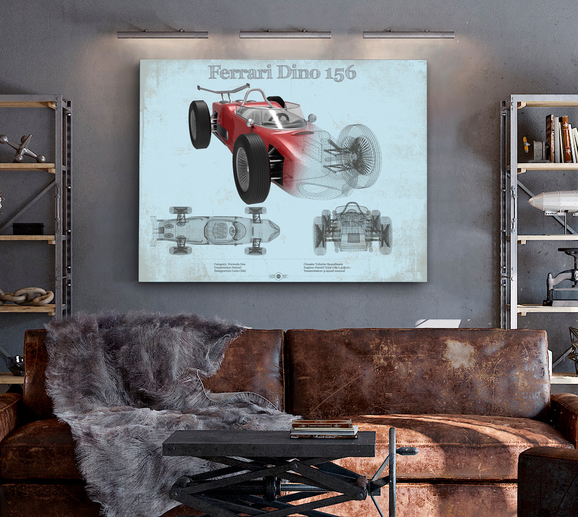 Ferrari Dino 156 F1 Original Blueprint Art