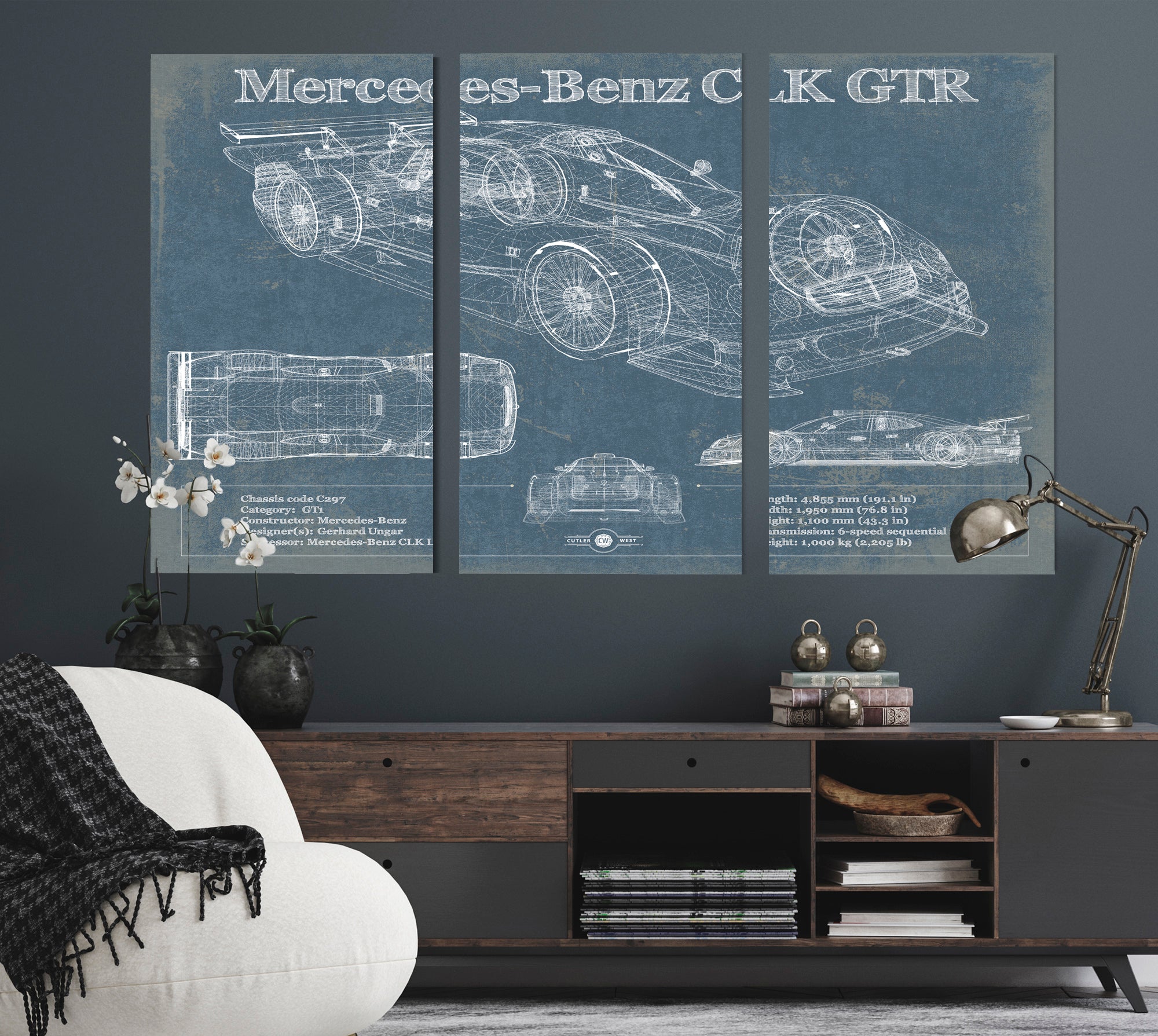 Mercedes-Benz CLK GTR Original Blueprint Art