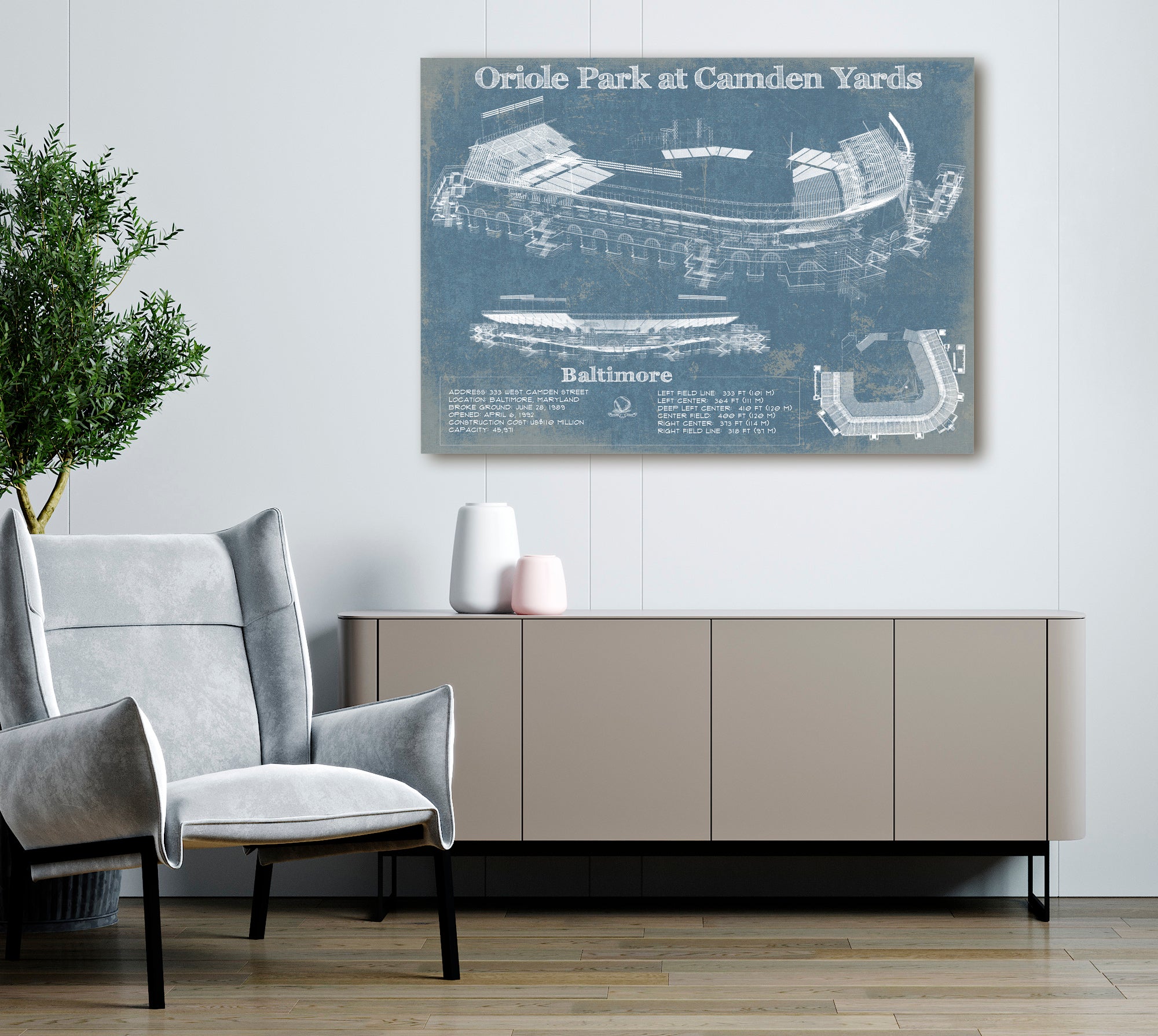 Oriole Park at Camden Yards Baseball Print