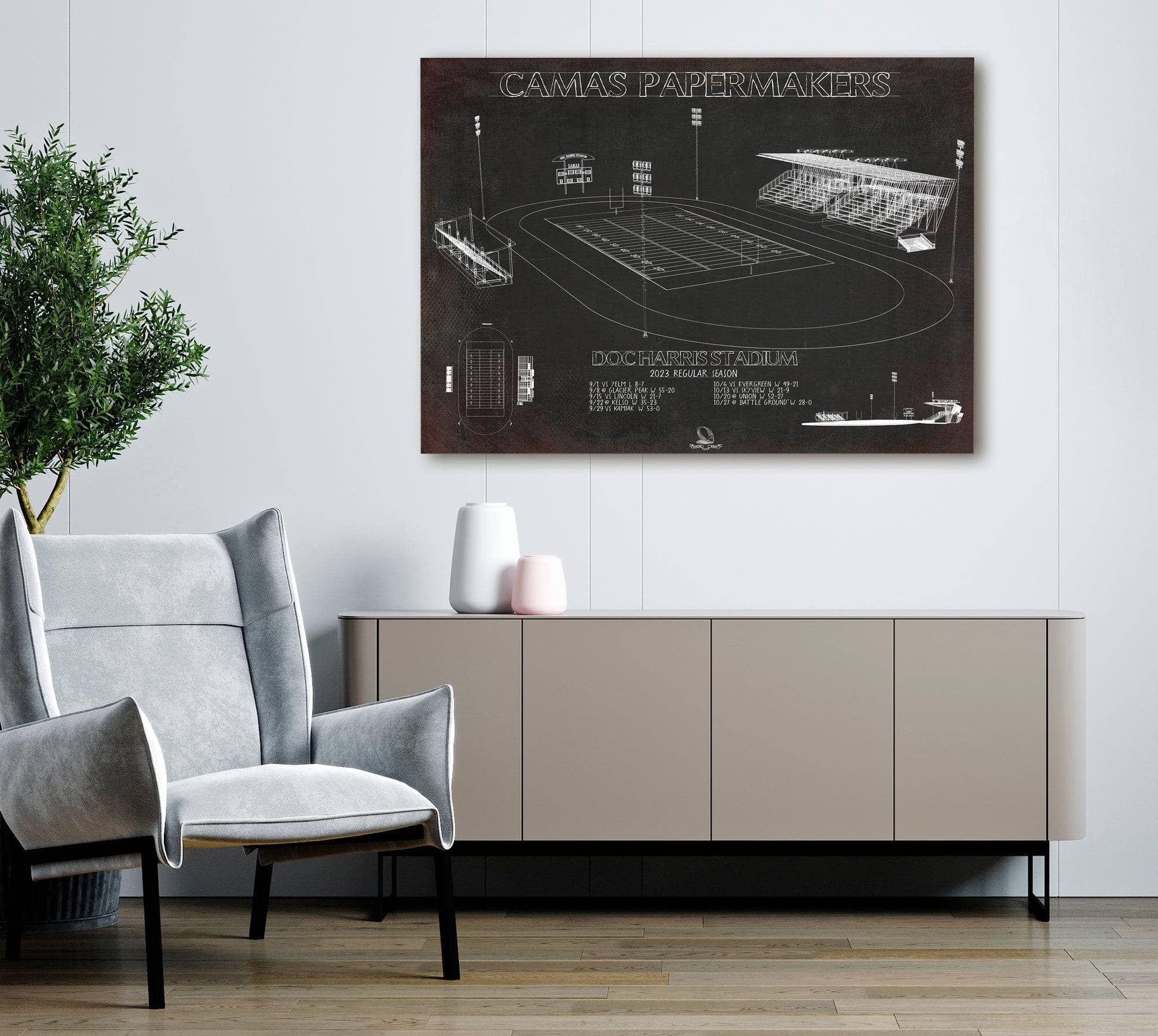 Doc Harris Stadium Blueprint - Camas Papermakers Fan