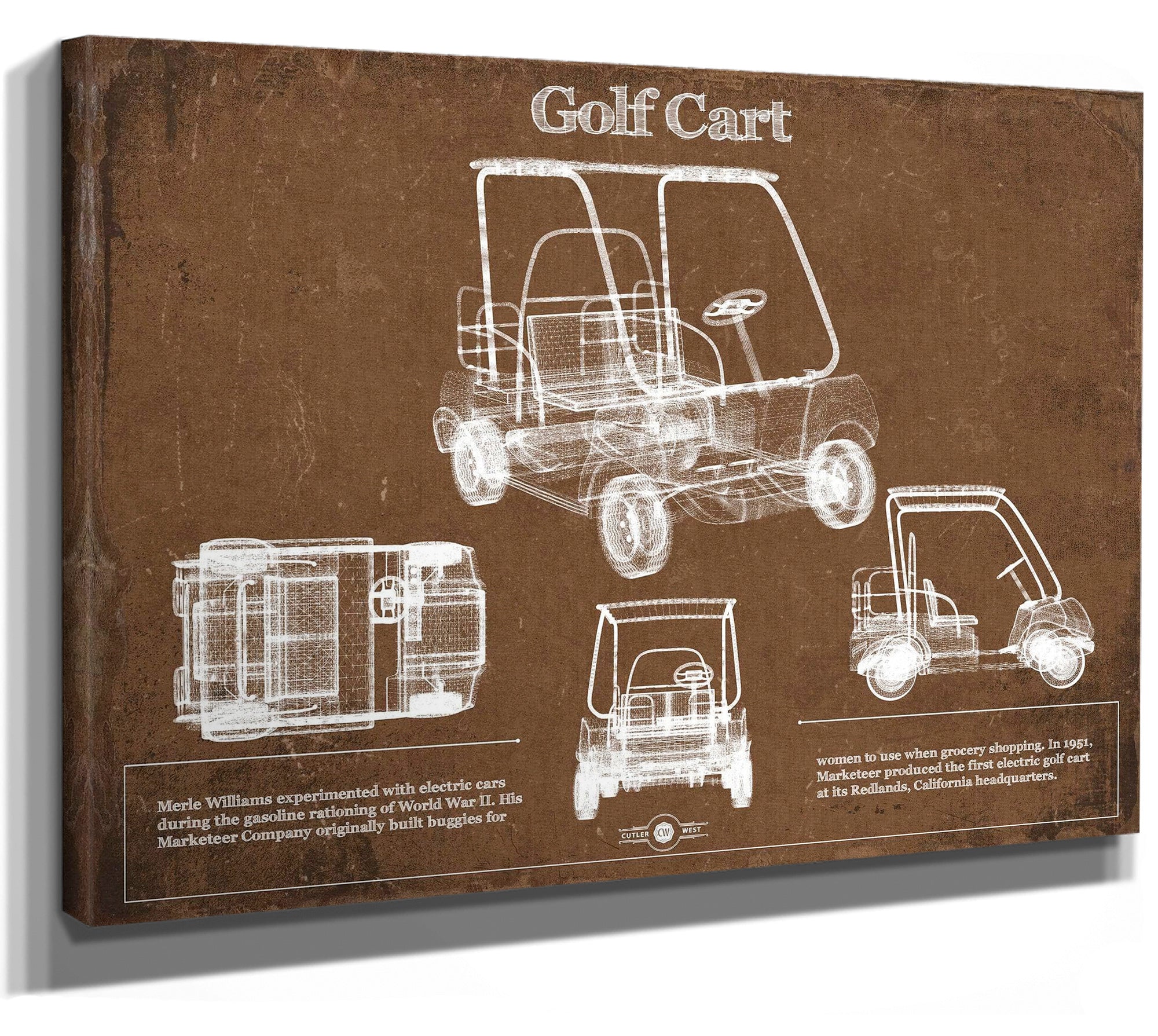 Golf Cart Blueprint Patent Art