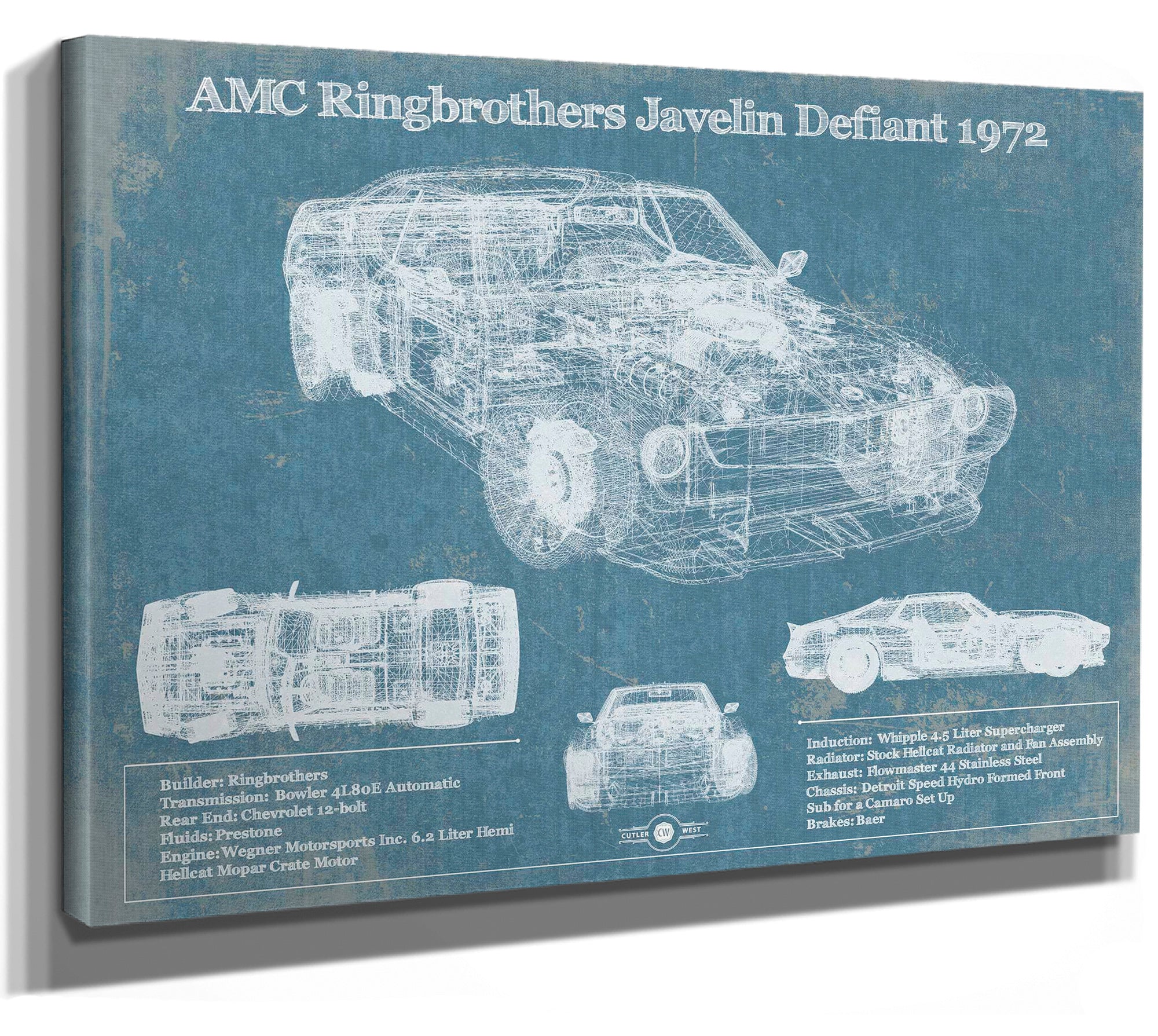 AMC Ringbrothers Javelin Defiant 1972 Vintage Auto Print