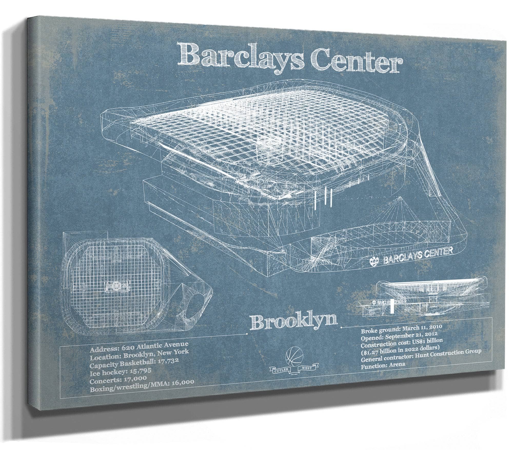 Brooklyn Nets - Vintage Barclays Center NBA Print