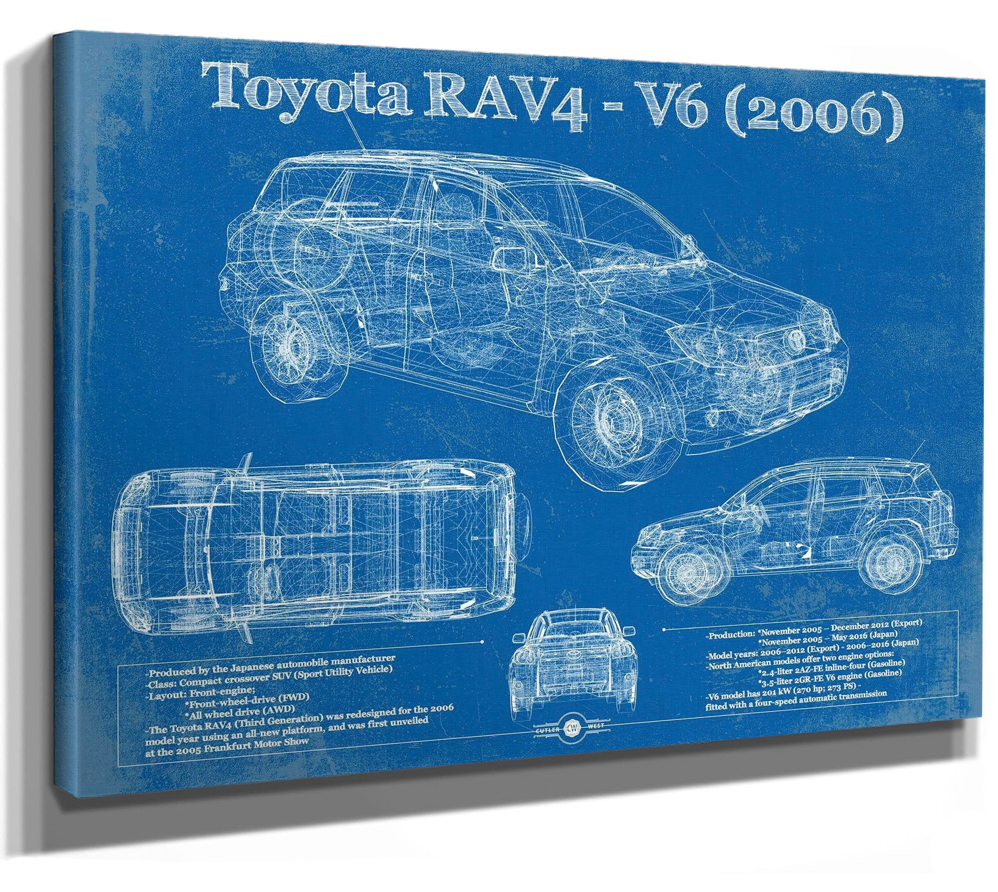 2006 Toyota RAV4 Vintage Blueprint Auto Print