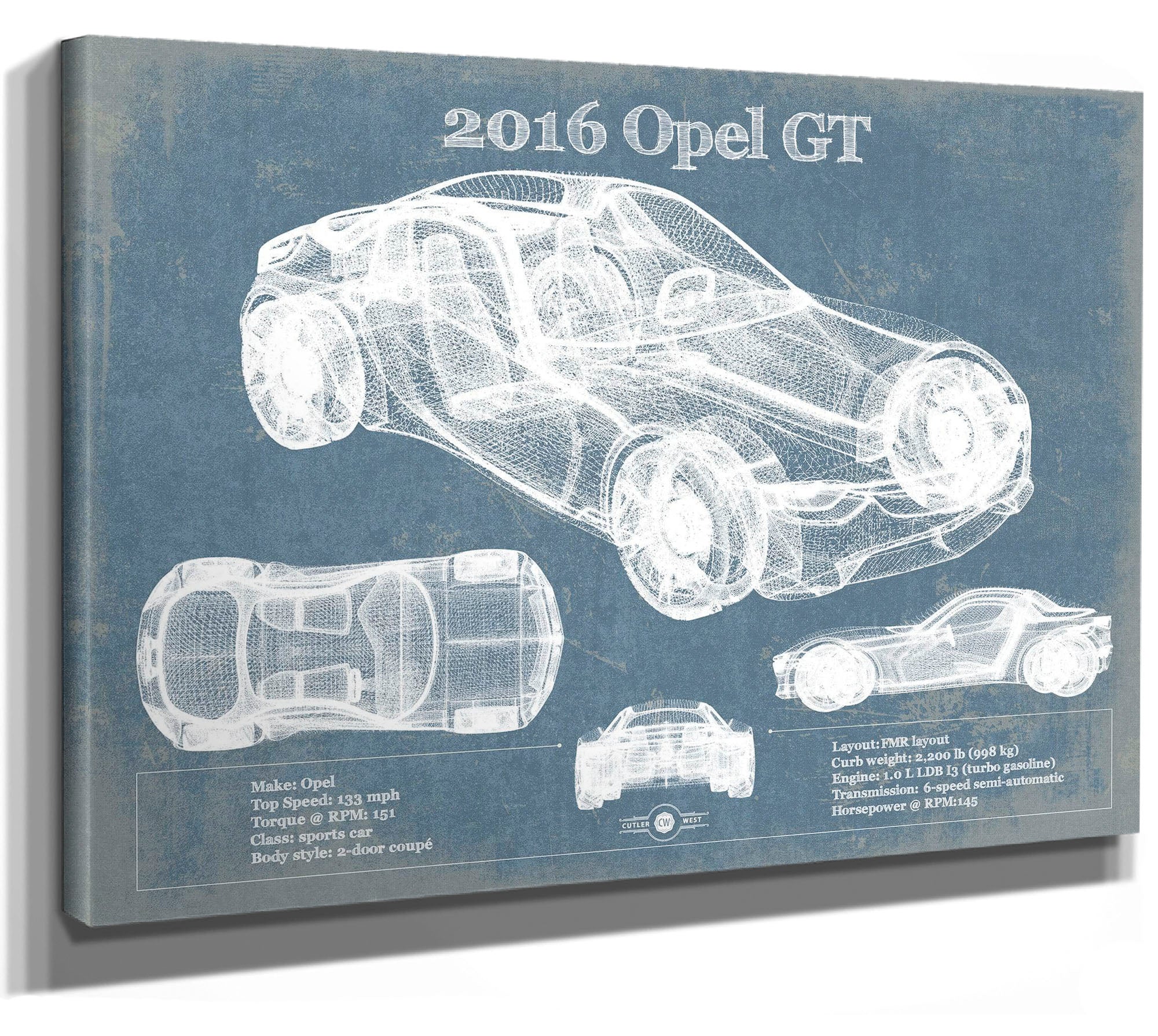2016 Opel GT Concept Original Vintage Car Print