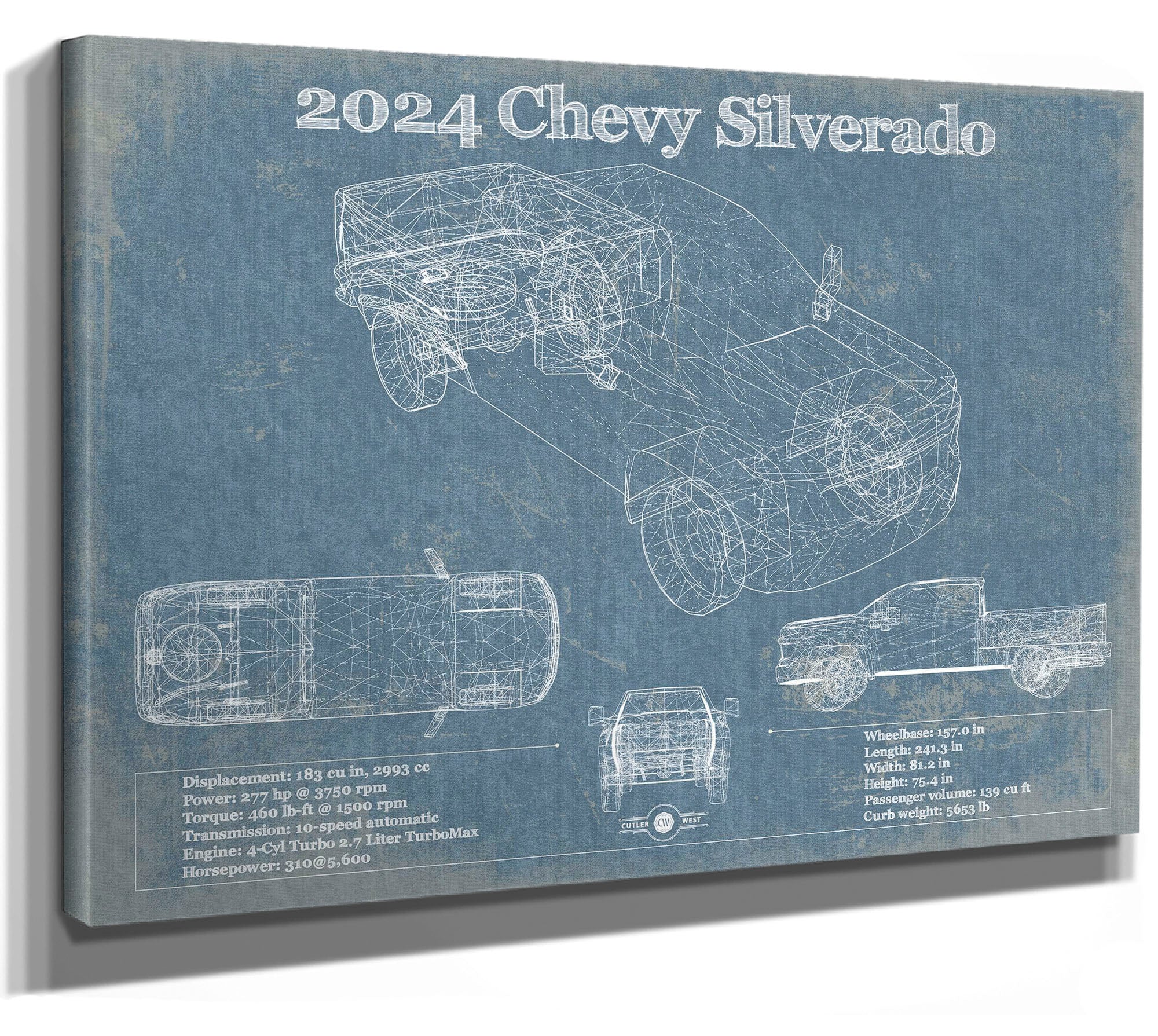 2024 Chevrolet Silverado Vintage Blueprint Auto Print