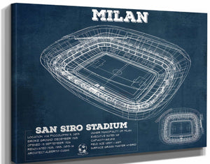 14" x 11" / Stretched Canvas Wrap Cutler West AC Milan San Siro Stadium Soccer Print