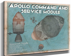 14" x 11" / Stretched Canvas Wrap Cutler West Apollo command and service module NASA Aviation Space Print