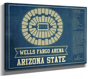 14" x 11" / Stretched Canvas Wrap Cutler West Arizona State University Wells Fargo Arena